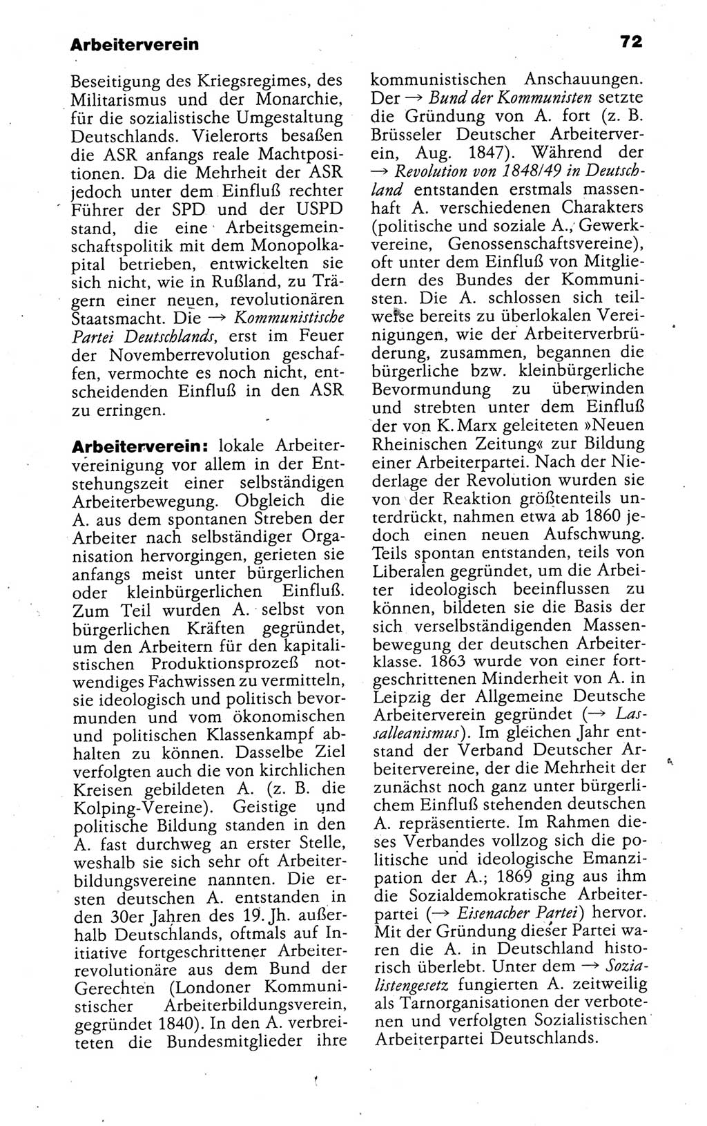 Kleines politisches Wörterbuch [Deutsche Demokratische Republik (DDR)] 1988, Seite 72 (Kl. pol. Wb. DDR 1988, S. 72)