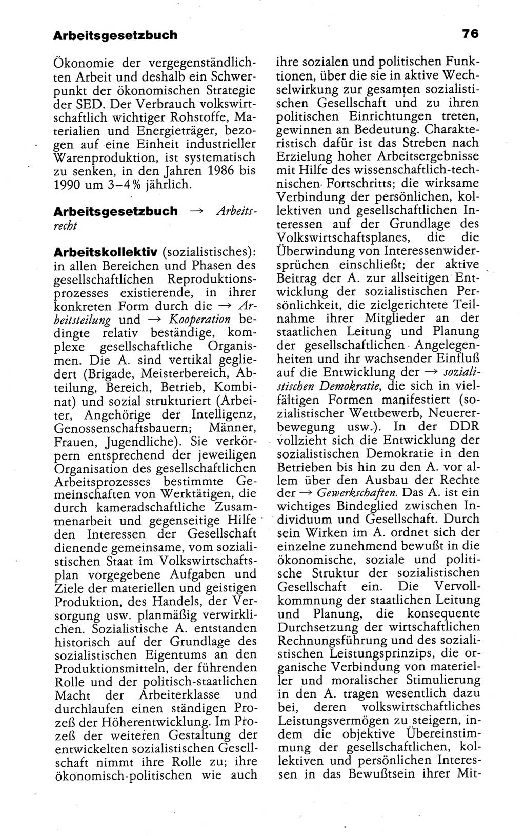 Kleines politisches Wörterbuch [Deutsche Demokratische Republik (DDR)] 1988, Seite 76 (Kl. pol. Wb. DDR 1988, S. 76)