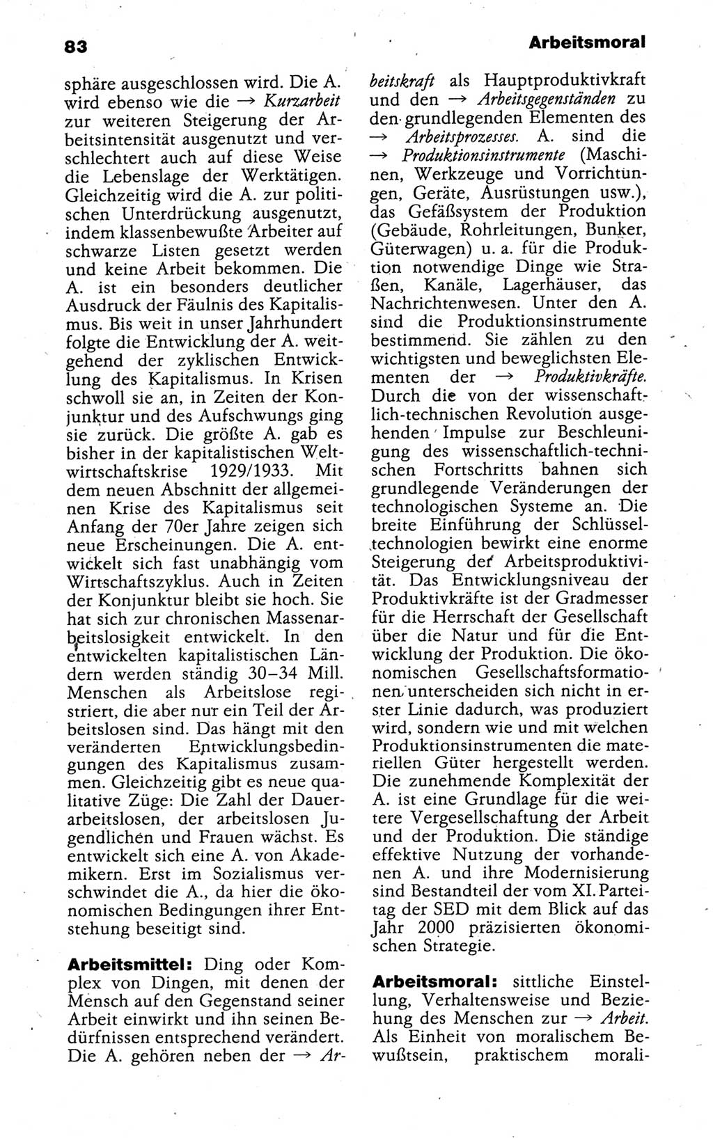 Kleines politisches Wörterbuch [Deutsche Demokratische Republik (DDR)] 1988, Seite 83 (Kl. pol. Wb. DDR 1988, S. 83)