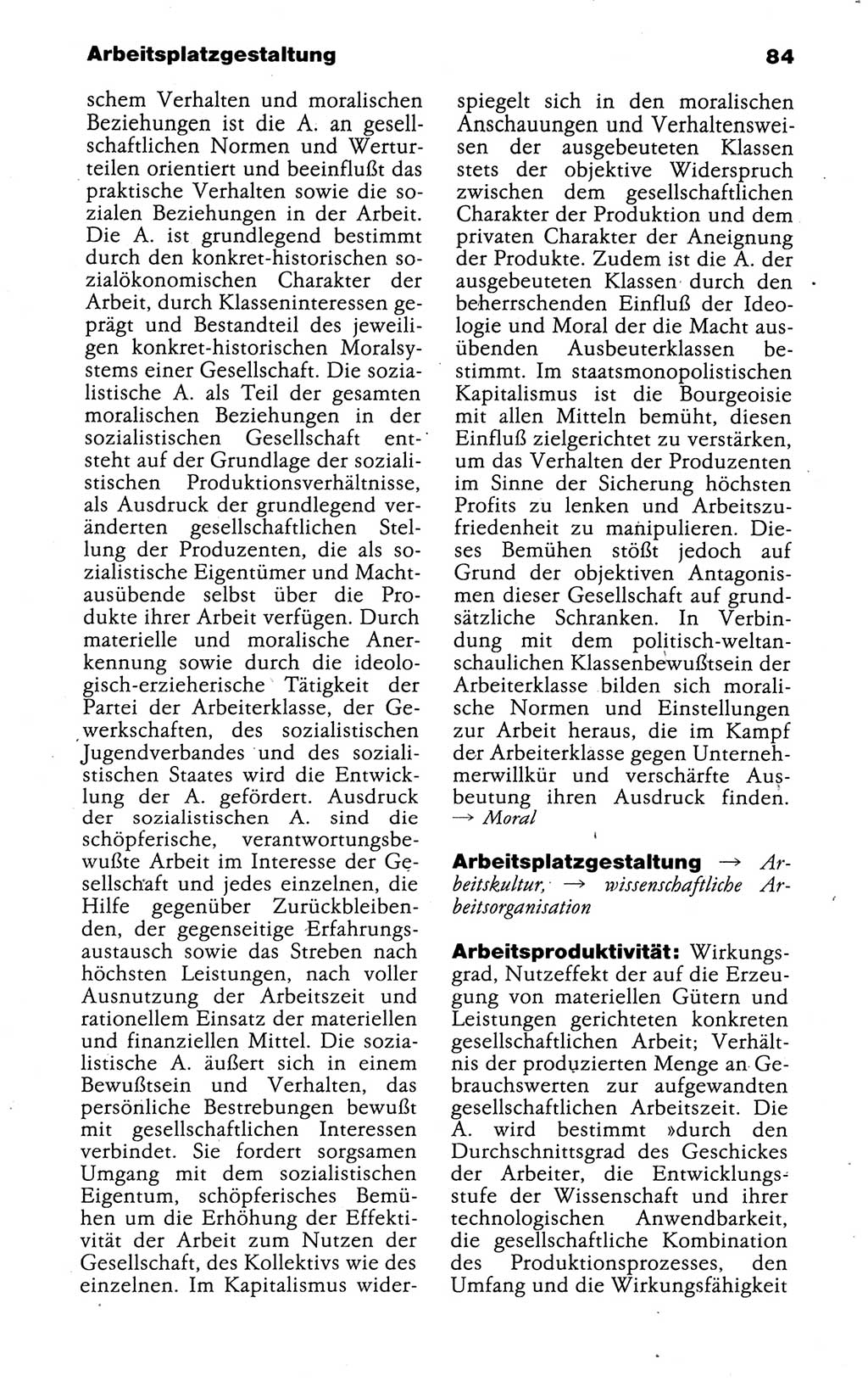Kleines politisches Wörterbuch [Deutsche Demokratische Republik (DDR)] 1988, Seite 84 (Kl. pol. Wb. DDR 1988, S. 84)