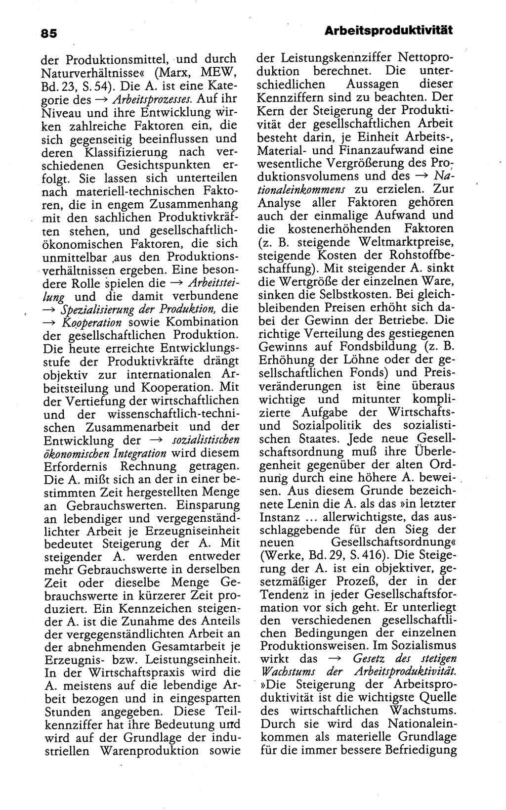 Kleines politisches Wörterbuch [Deutsche Demokratische Republik (DDR)] 1988, Seite 85 (Kl. pol. Wb. DDR 1988, S. 85)