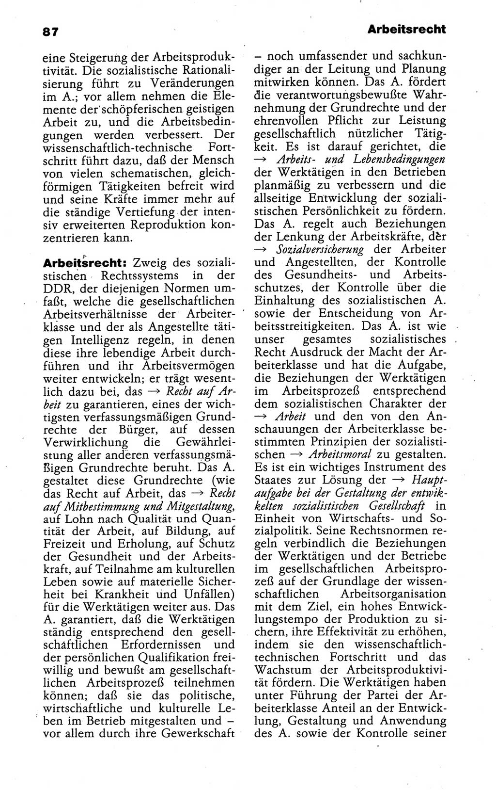 Kleines politisches Wörterbuch [Deutsche Demokratische Republik (DDR)] 1988, Seite 87 (Kl. pol. Wb. DDR 1988, S. 87)