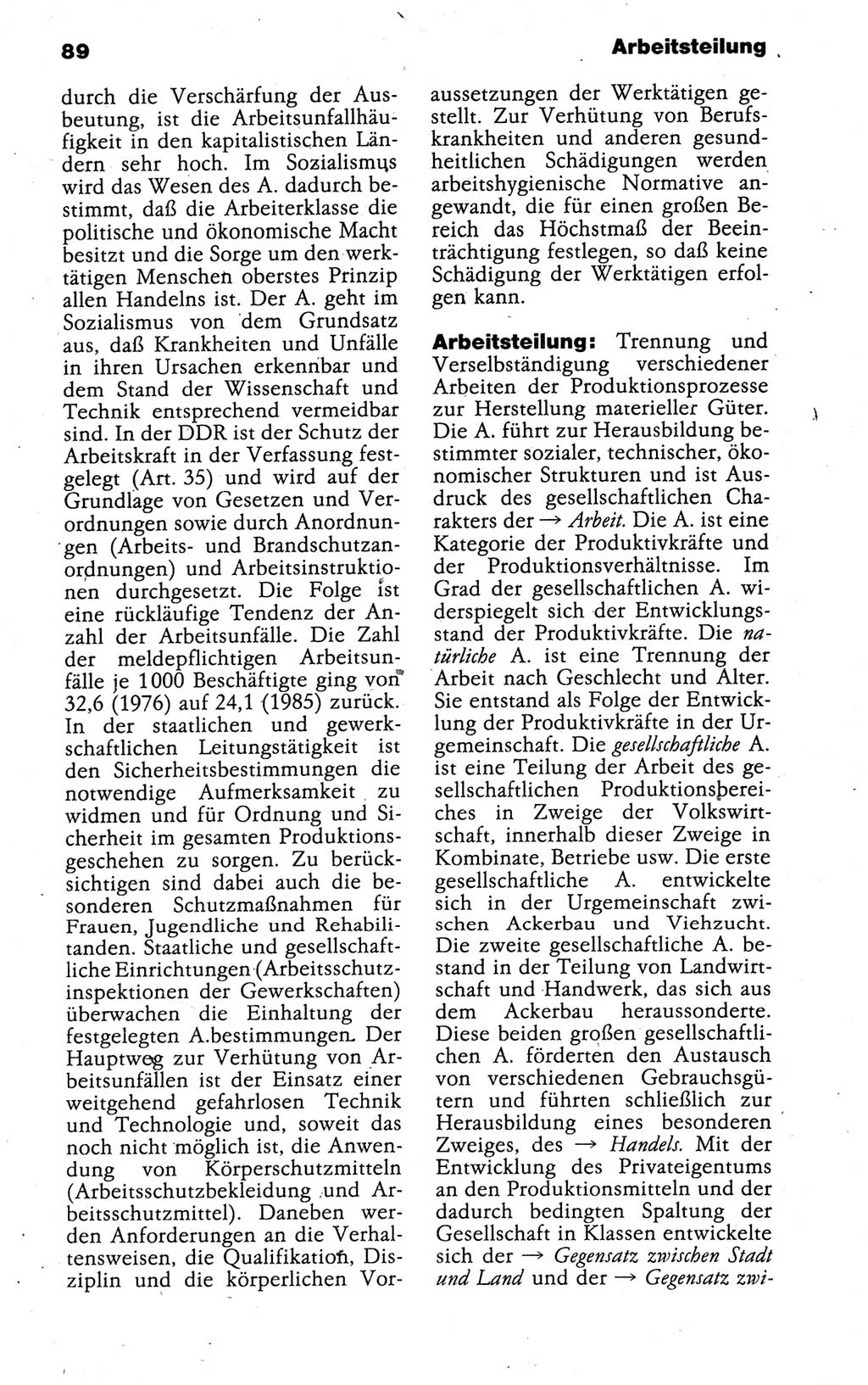 Kleines politisches Wörterbuch [Deutsche Demokratische Republik (DDR)] 1988, Seite 89 (Kl. pol. Wb. DDR 1988, S. 89)
