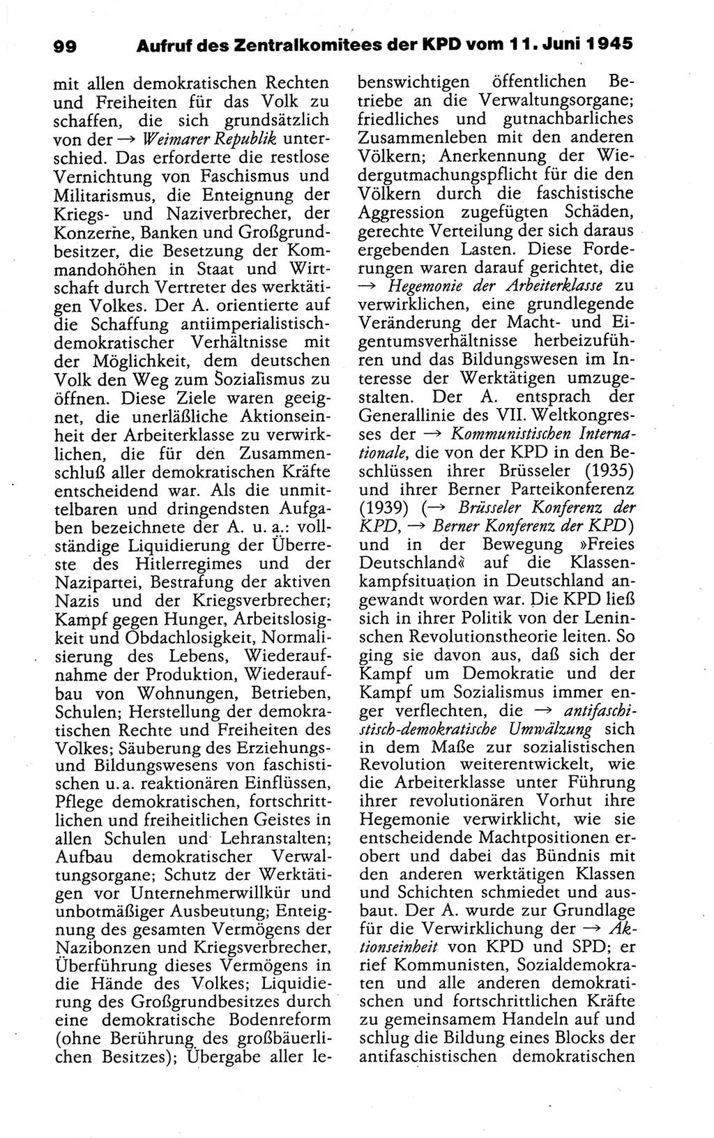 Kleines politisches Wörterbuch [Deutsche Demokratische Republik (DDR)] 1988, Seite 99 (Kl. pol. Wb. DDR 1988, S. 99)