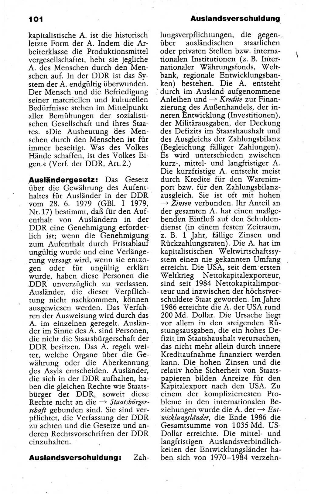 Kleines politisches Wörterbuch [Deutsche Demokratische Republik (DDR)] 1988, Seite 101 (Kl. pol. Wb. DDR 1988, S. 101)
