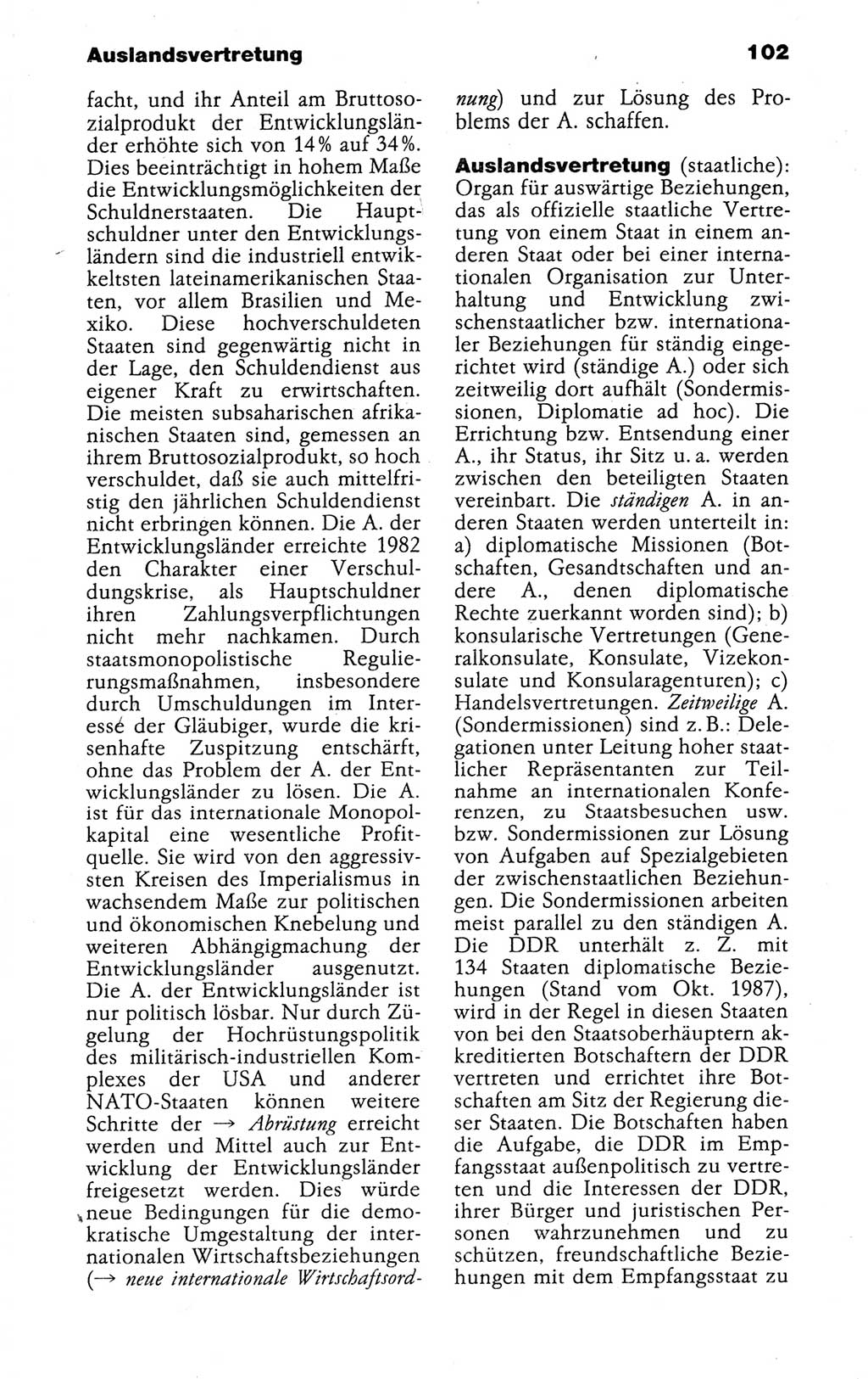 Kleines politisches Wörterbuch [Deutsche Demokratische Republik (DDR)] 1988, Seite 102 (Kl. pol. Wb. DDR 1988, S. 102)