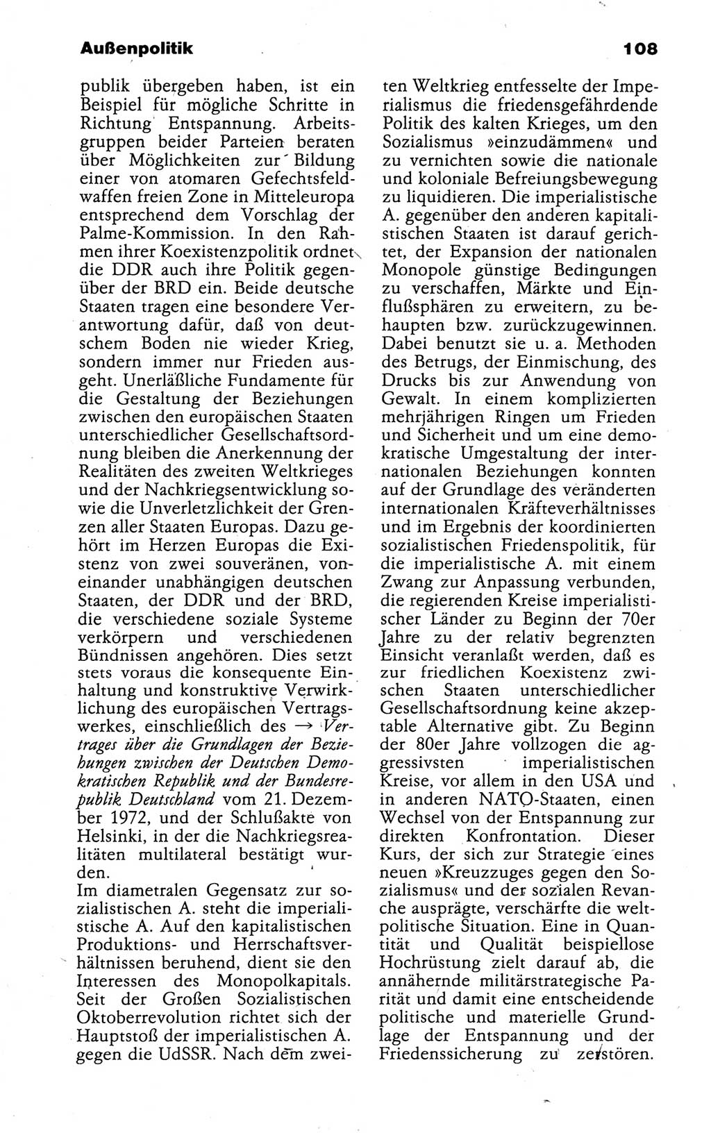 Kleines politisches Wörterbuch [Deutsche Demokratische Republik (DDR)] 1988, Seite 108 (Kl. pol. Wb. DDR 1988, S. 108)