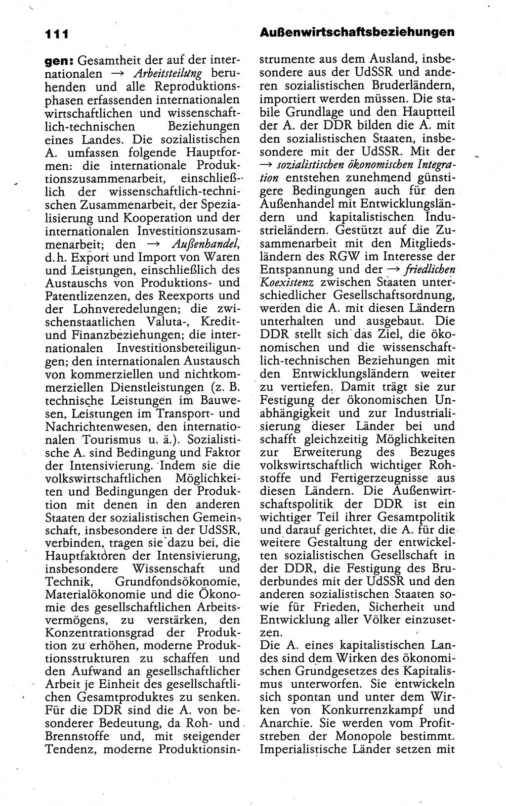 Kleines politisches Wörterbuch [Deutsche Demokratische Republik (DDR)] 1988, Seite 111 (Kl. pol. Wb. DDR 1988, S. 111)