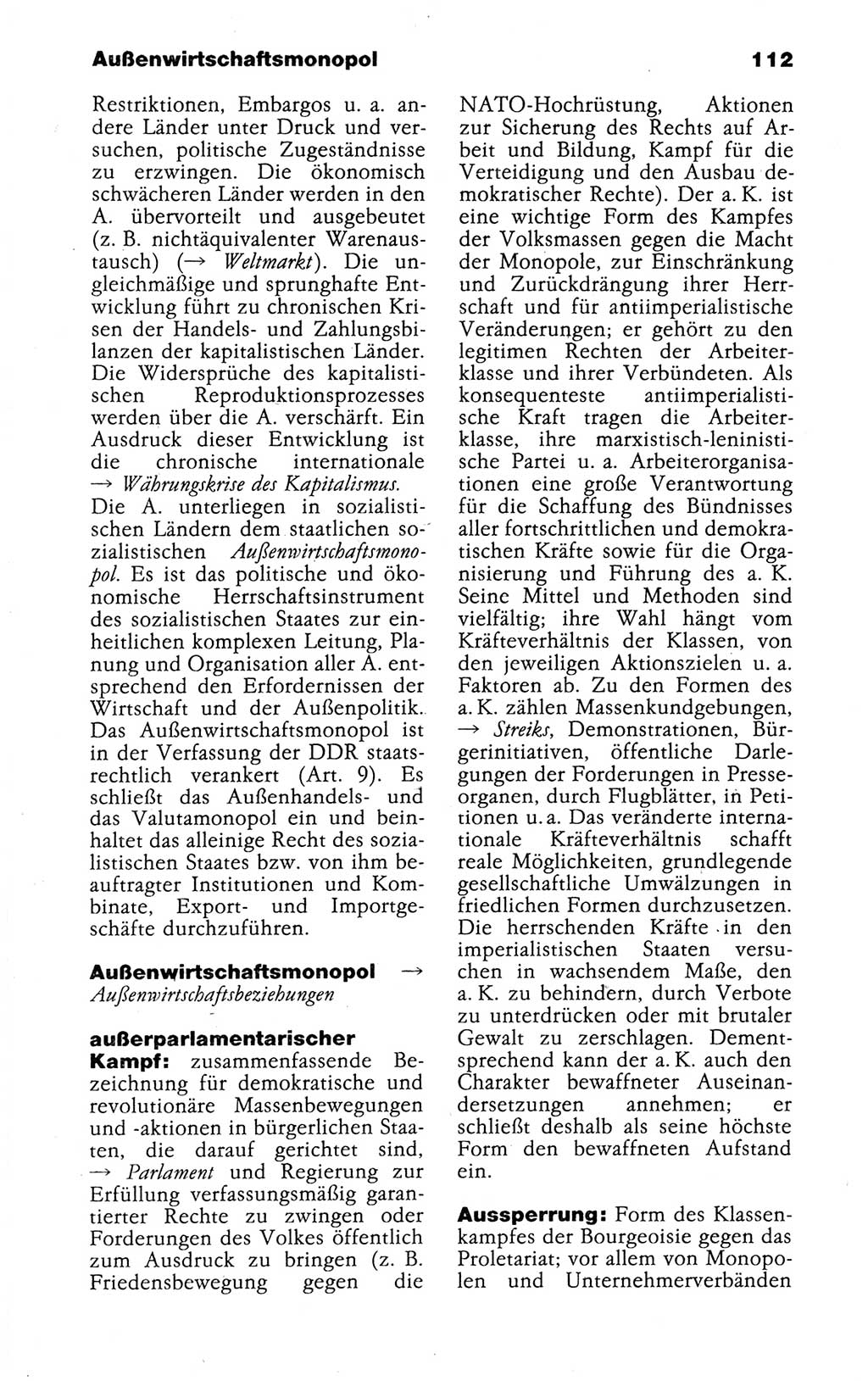 Kleines politisches Wörterbuch [Deutsche Demokratische Republik (DDR)] 1988, Seite 112 (Kl. pol. Wb. DDR 1988, S. 112)