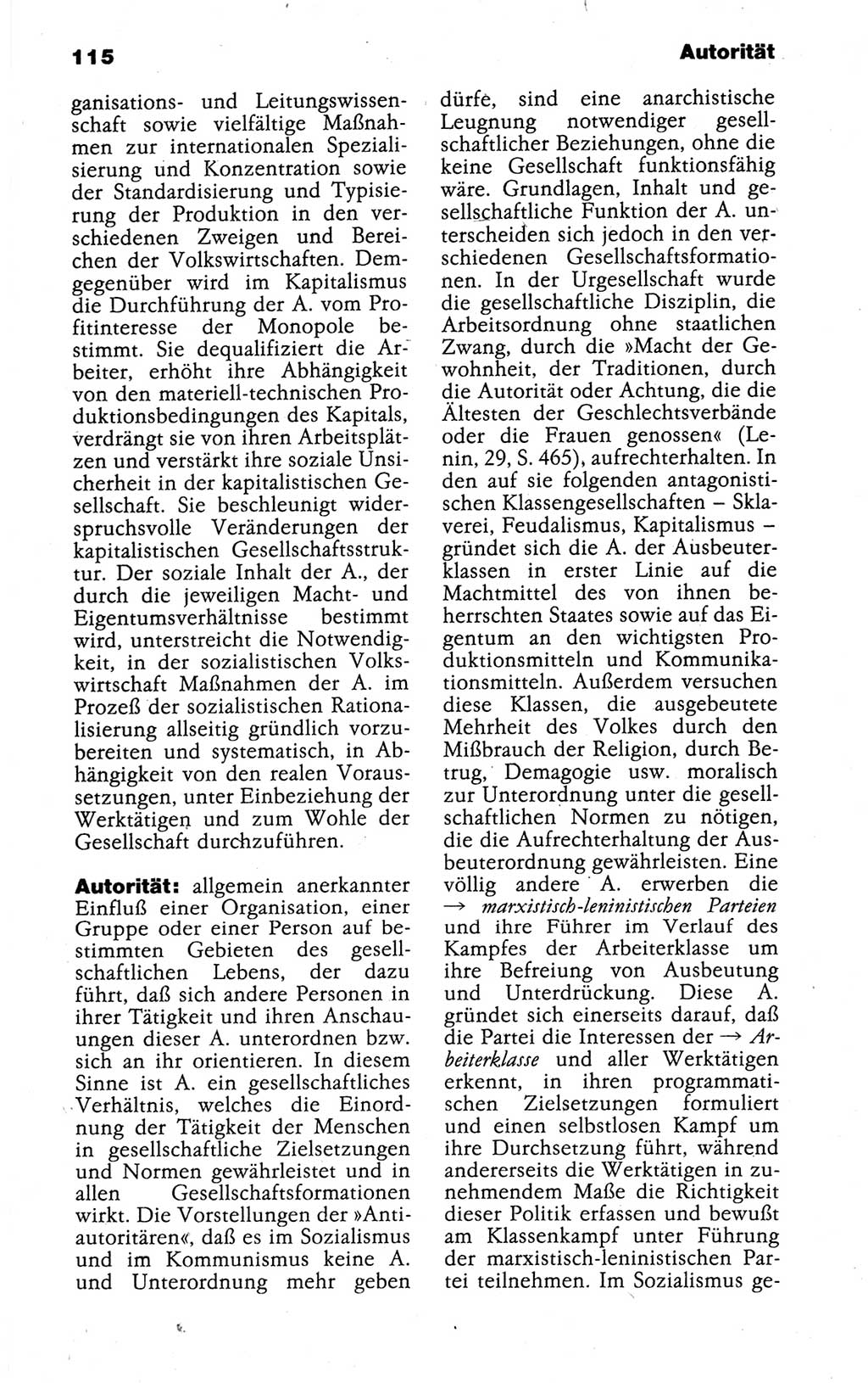 Kleines politisches Wörterbuch [Deutsche Demokratische Republik (DDR)] 1988, Seite 115 (Kl. pol. Wb. DDR 1988, S. 115)