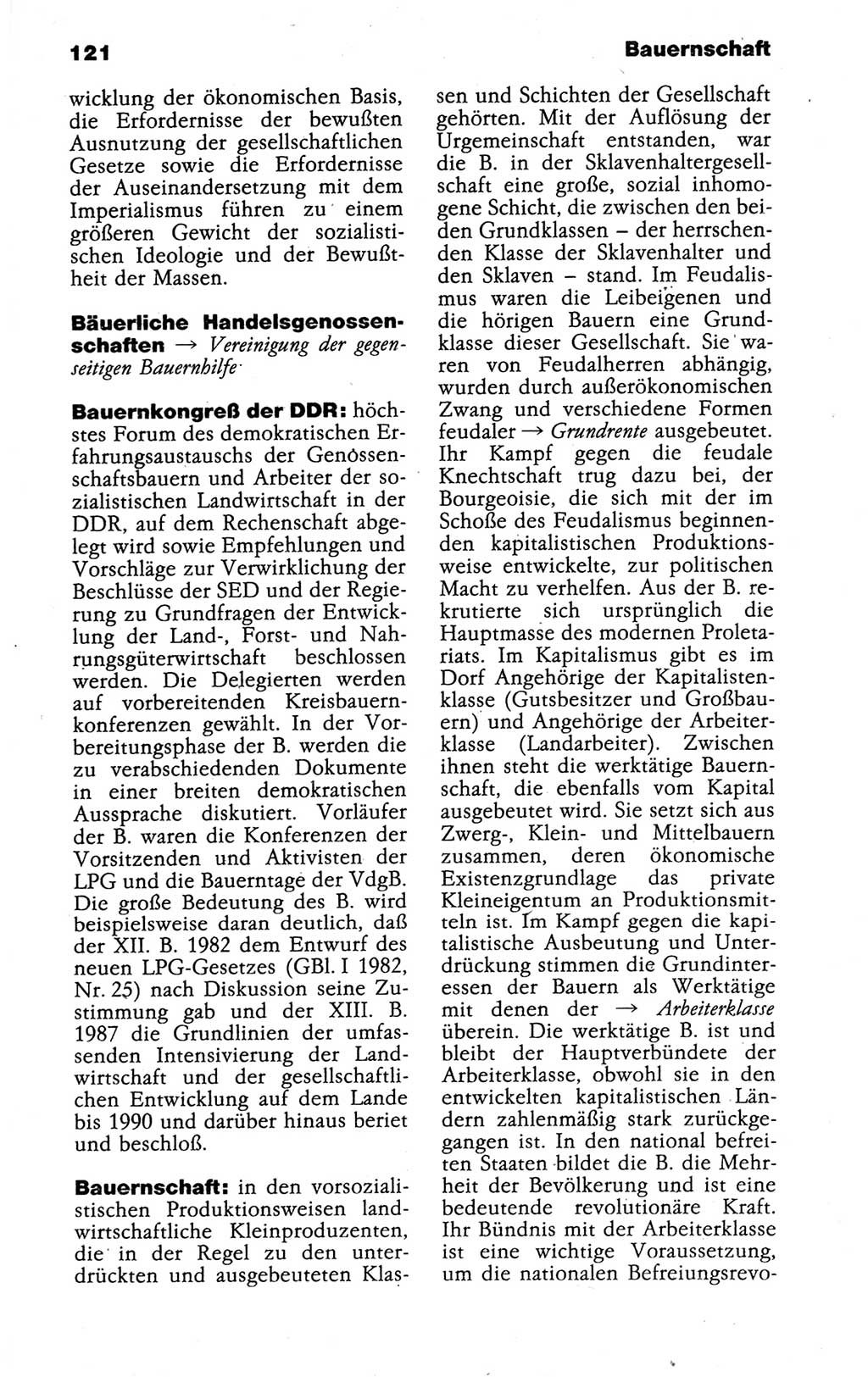 Kleines politisches Wörterbuch [Deutsche Demokratische Republik (DDR)] 1988, Seite 121 (Kl. pol. Wb. DDR 1988, S. 121)