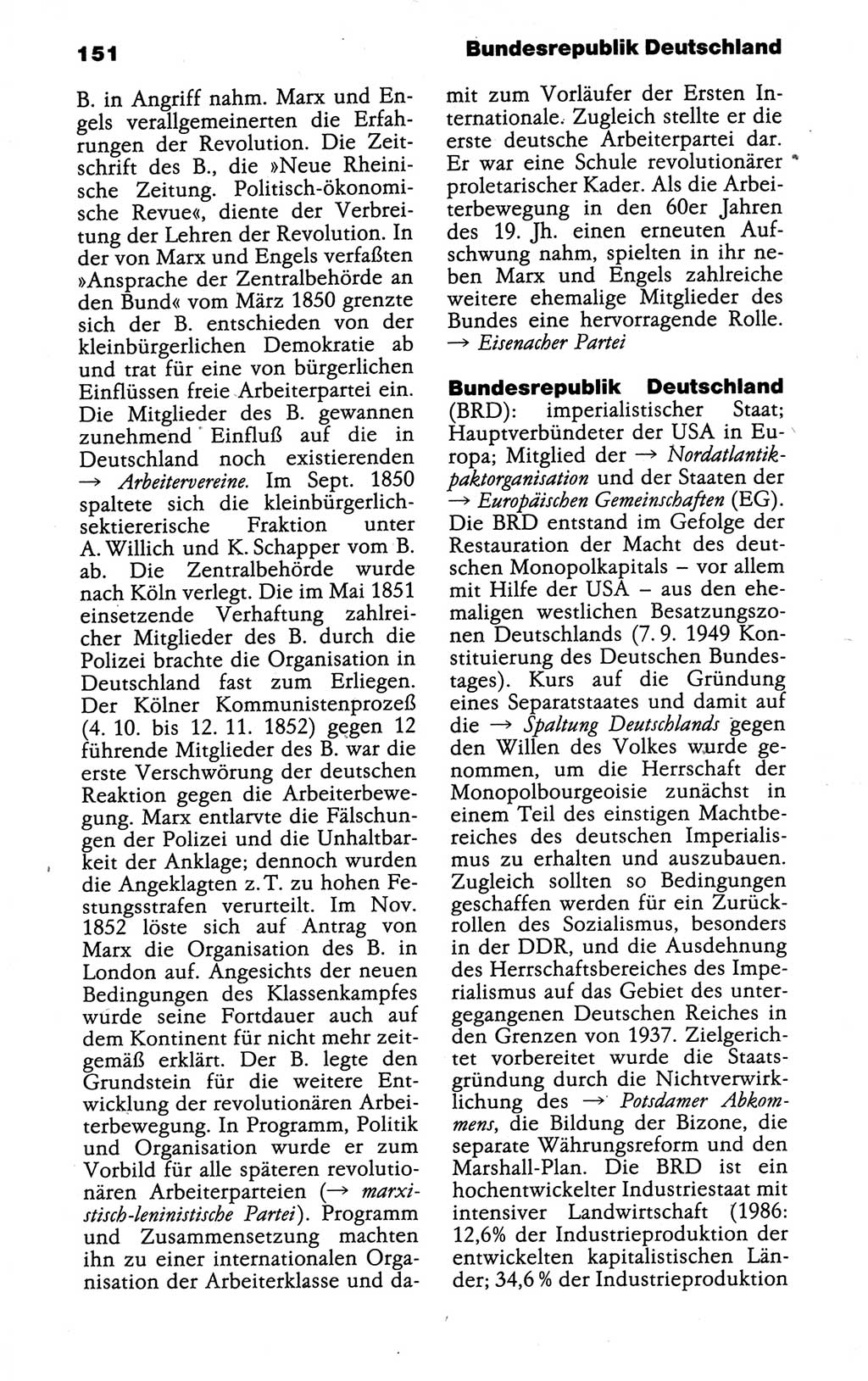 Kleines politisches Wörterbuch [Deutsche Demokratische Republik (DDR)] 1988, Seite 151 (Kl. pol. Wb. DDR 1988, S. 151)