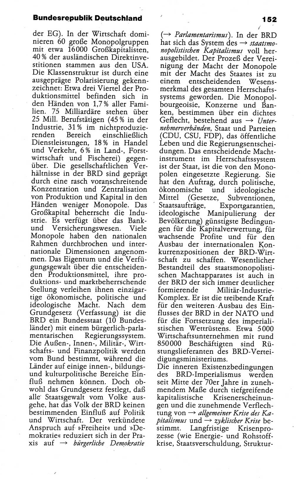 Kleines politisches Wörterbuch [Deutsche Demokratische Republik (DDR)] 1988, Seite 152 (Kl. pol. Wb. DDR 1988, S. 152)
