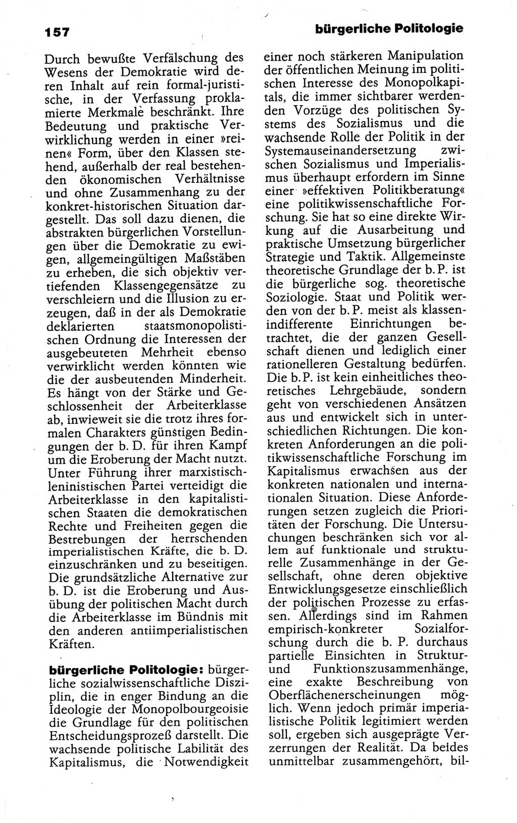 Kleines politisches Wörterbuch [Deutsche Demokratische Republik (DDR)] 1988, Seite 157 (Kl. pol. Wb. DDR 1988, S. 157)