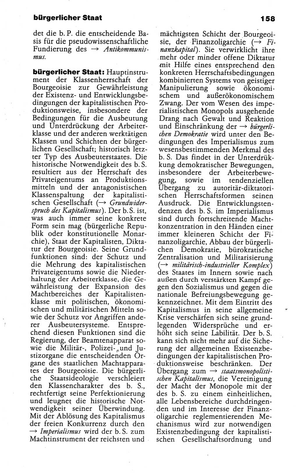 Kleines politisches Wörterbuch [Deutsche Demokratische Republik (DDR)] 1988, Seite 158 (Kl. pol. Wb. DDR 1988, S. 158)