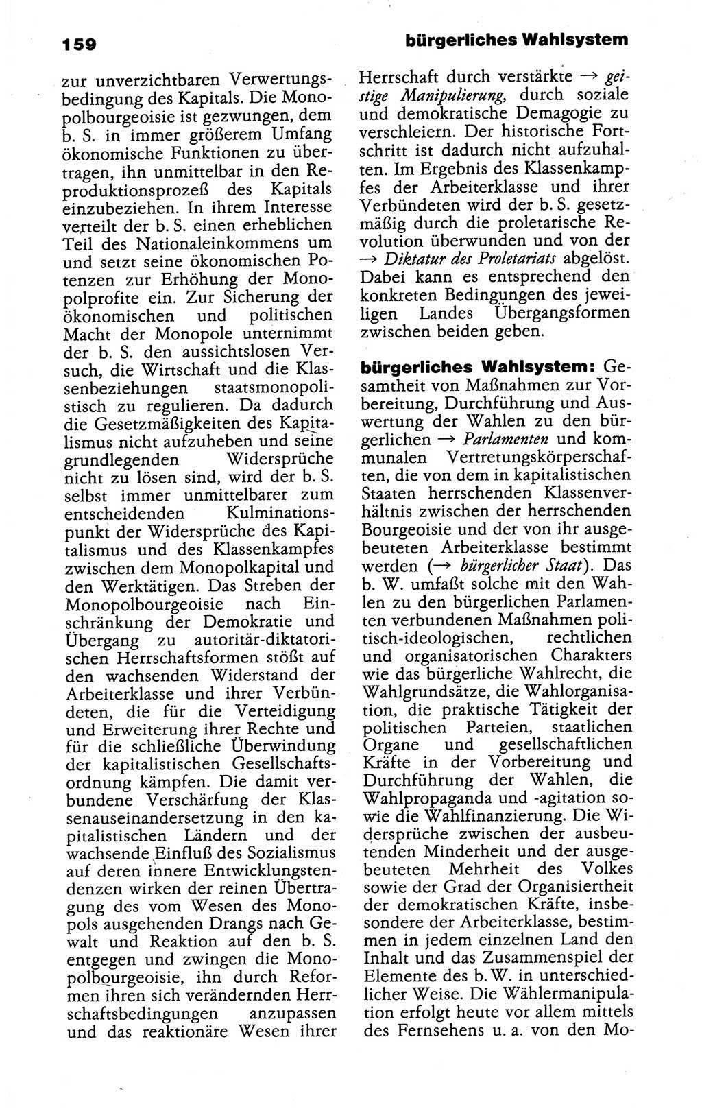 Kleines politisches Wörterbuch [Deutsche Demokratische Republik (DDR)] 1988, Seite 159 (Kl. pol. Wb. DDR 1988, S. 159)