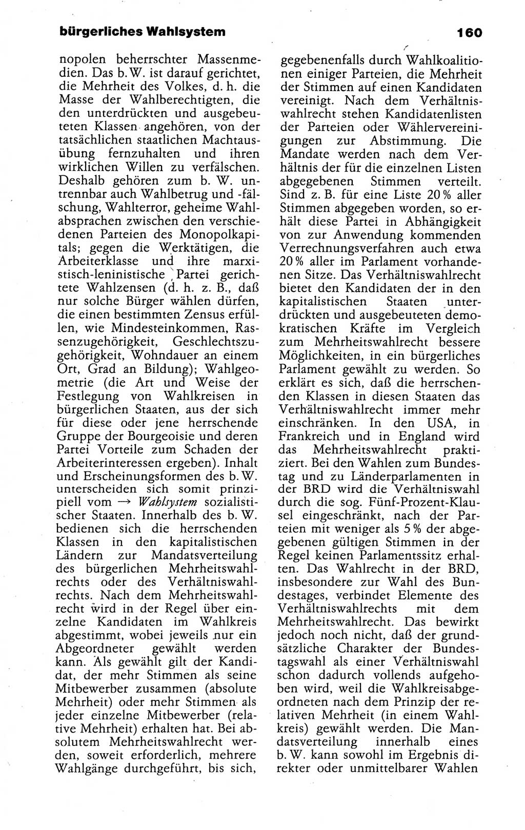Kleines politisches Wörterbuch [Deutsche Demokratische Republik (DDR)] 1988, Seite 160 (Kl. pol. Wb. DDR 1988, S. 160)