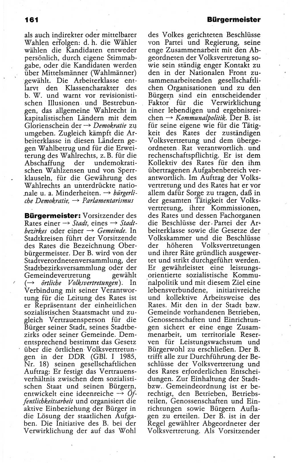 Kleines politisches Wörterbuch [Deutsche Demokratische Republik (DDR)] 1988, Seite 161 (Kl. pol. Wb. DDR 1988, S. 161)
