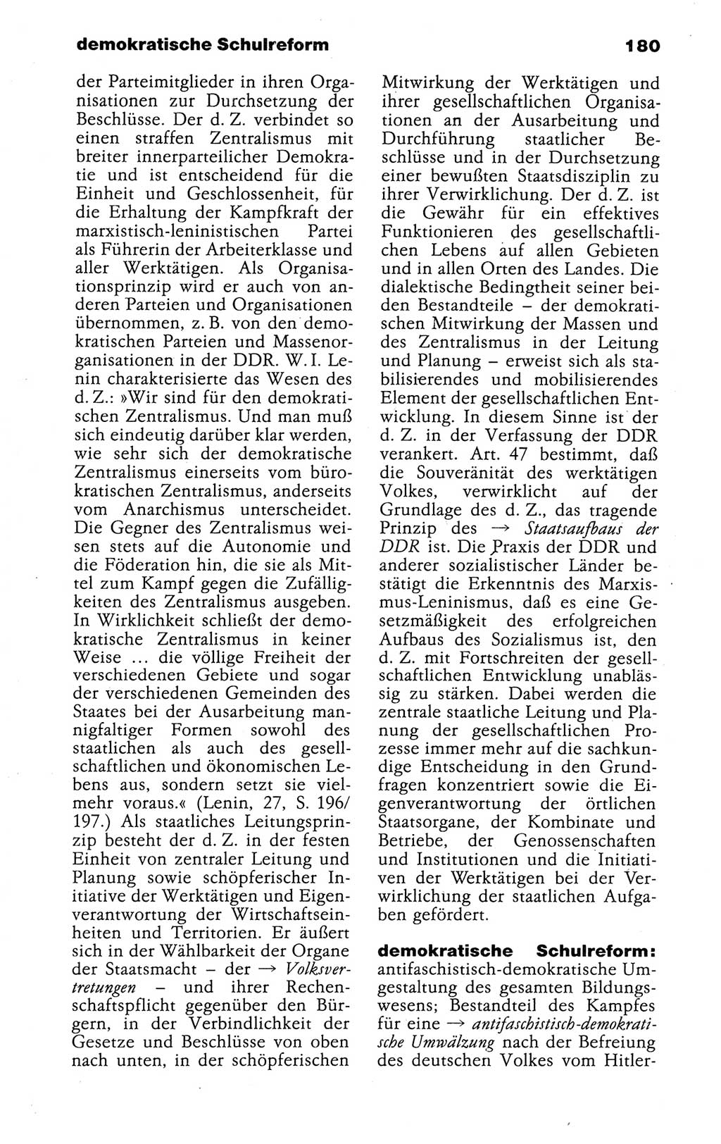 Kleines politisches Wörterbuch [Deutsche Demokratische Republik (DDR)] 1988, Seite 180 (Kl. pol. Wb. DDR 1988, S. 180)