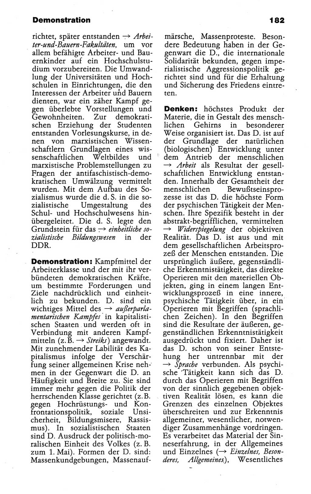 Kleines politisches Wörterbuch [Deutsche Demokratische Republik (DDR)] 1988, Seite 182 (Kl. pol. Wb. DDR 1988, S. 182)