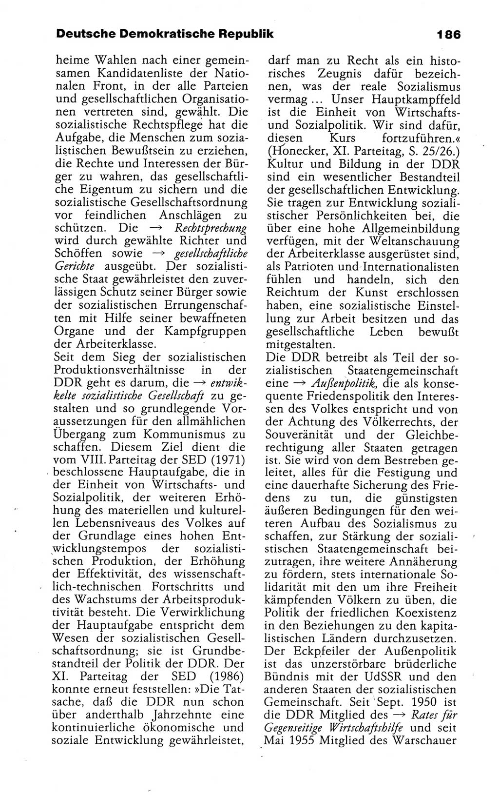 Kleines politisches Wörterbuch [Deutsche Demokratische Republik (DDR)] 1988, Seite 186 (Kl. pol. Wb. DDR 1988, S. 186)