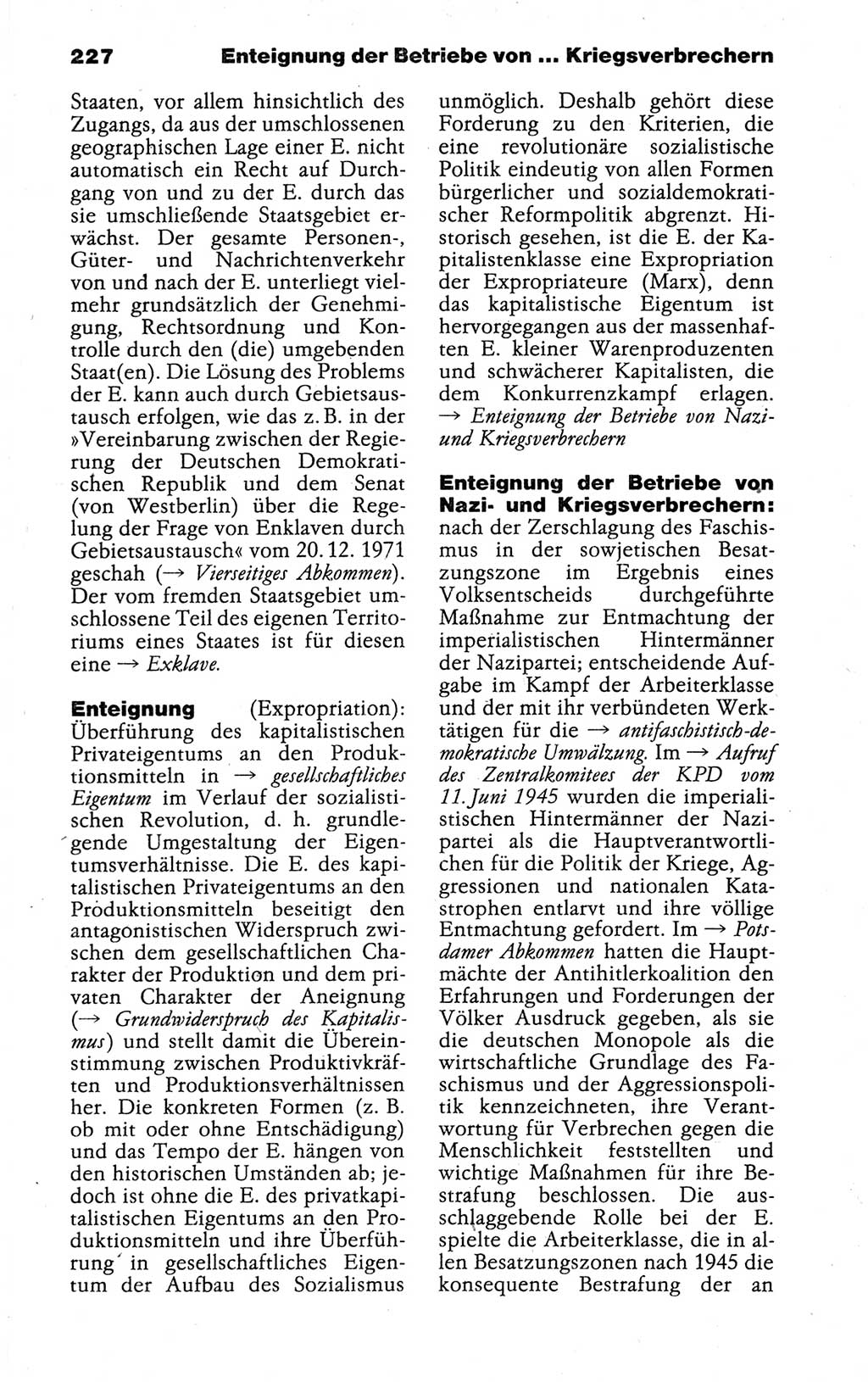 Kleines politisches Wörterbuch [Deutsche Demokratische Republik (DDR)] 1988, Seite 227 (Kl. pol. Wb. DDR 1988, S. 227)