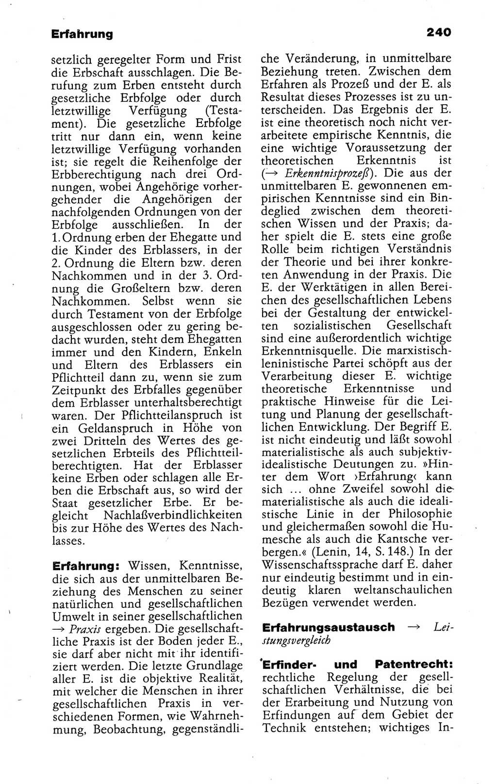 Kleines politisches Wörterbuch [Deutsche Demokratische Republik (DDR)] 1988, Seite 240 (Kl. pol. Wb. DDR 1988, S. 240)