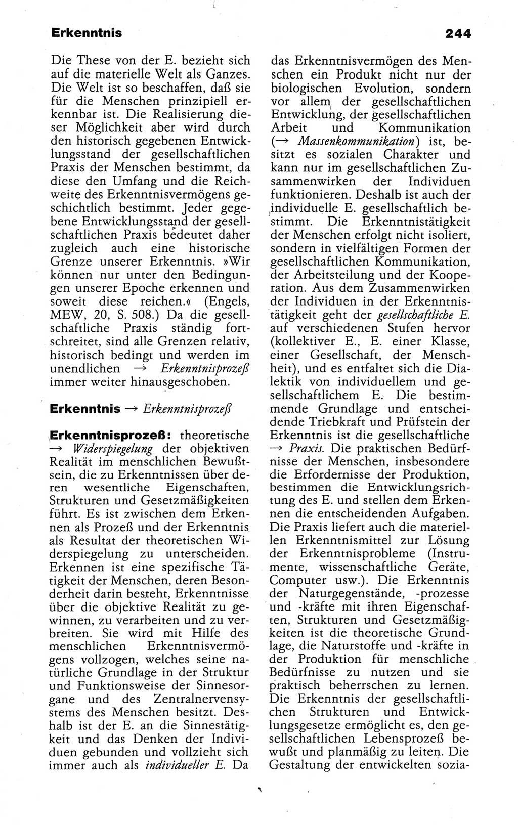Kleines politisches Wörterbuch [Deutsche Demokratische Republik (DDR)] 1988, Seite 244 (Kl. pol. Wb. DDR 1988, S. 244)