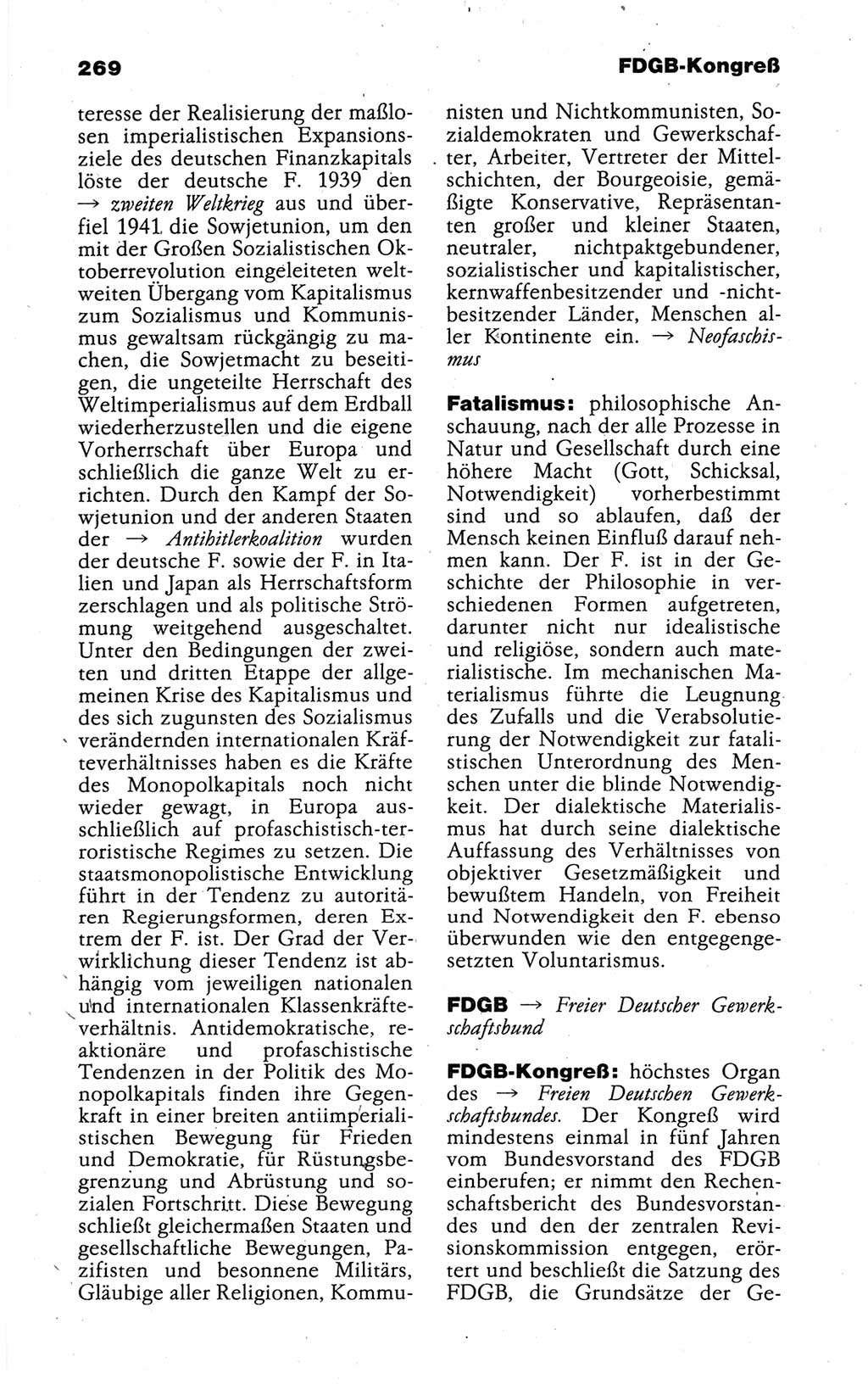Kleines politisches Wörterbuch [Deutsche Demokratische Republik (DDR)] 1988, Seite 269 (Kl. pol. Wb. DDR 1988, S. 269)