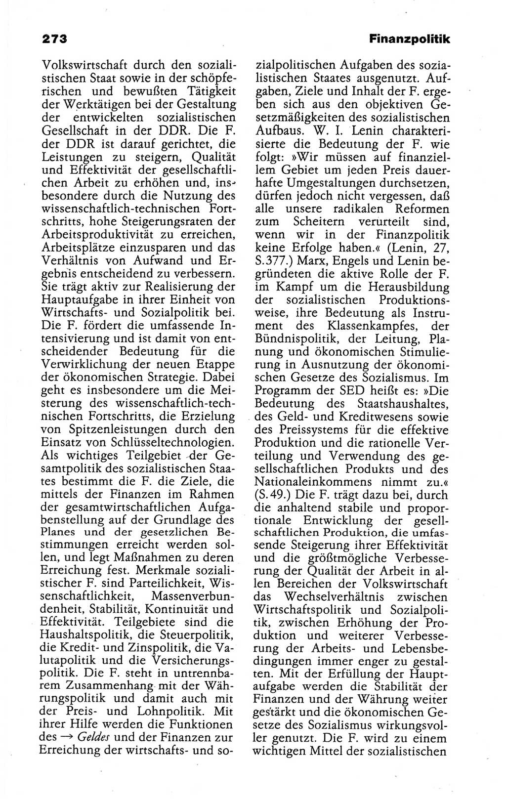 Kleines politisches Wörterbuch [Deutsche Demokratische Republik (DDR)] 1988, Seite 273 (Kl. pol. Wb. DDR 1988, S. 273)