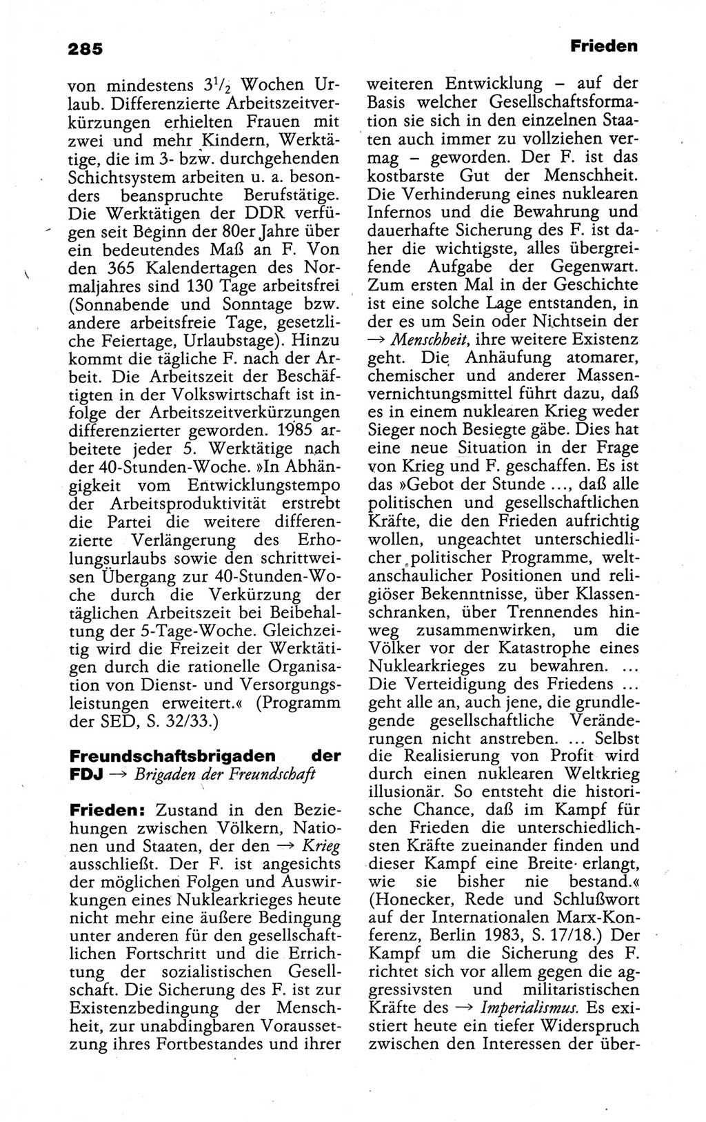 Kleines politisches Wörterbuch [Deutsche Demokratische Republik (DDR)] 1988, Seite 285 (Kl. pol. Wb. DDR 1988, S. 285)