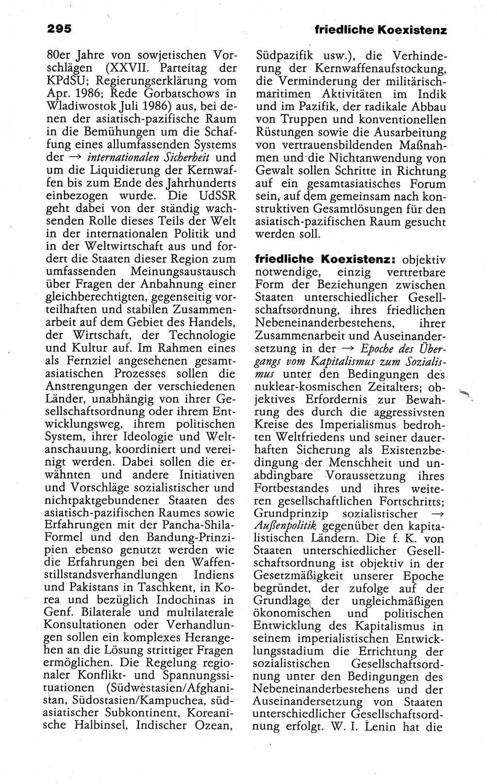 Kleines politisches Wörterbuch [Deutsche Demokratische Republik (DDR)] 1988, Seite 295 (Kl. pol. Wb. DDR 1988, S. 295)