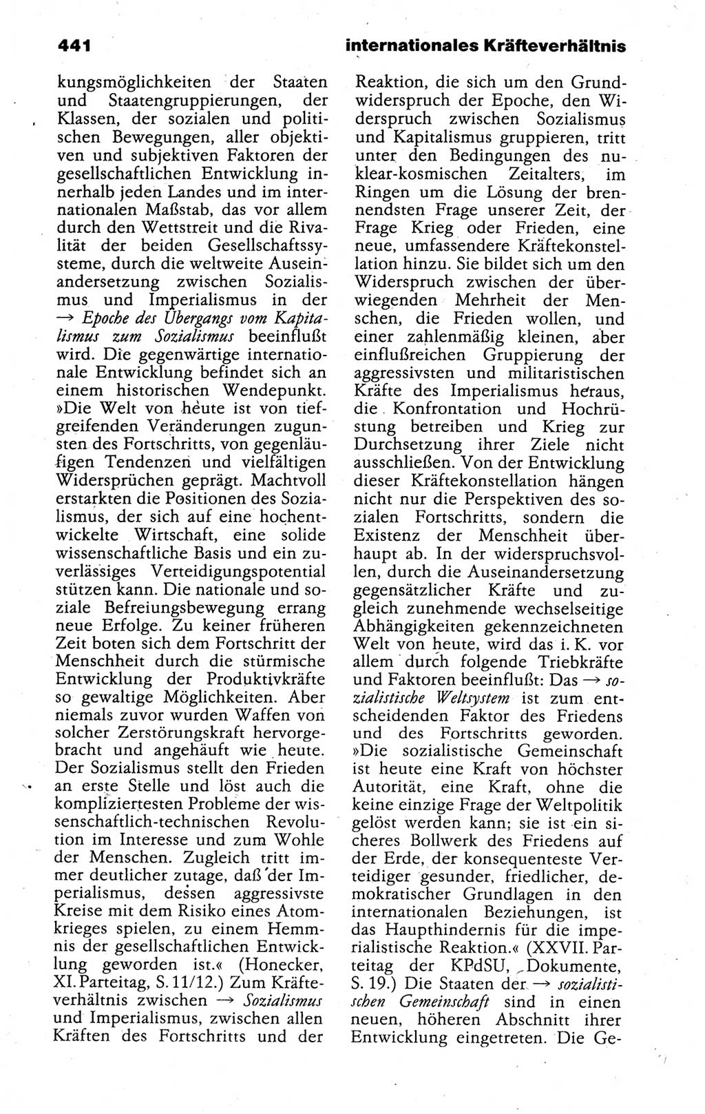 Kleines politisches Wörterbuch [Deutsche Demokratische Republik (DDR)] 1988, Seite 441 (Kl. pol. Wb. DDR 1988, S. 441)