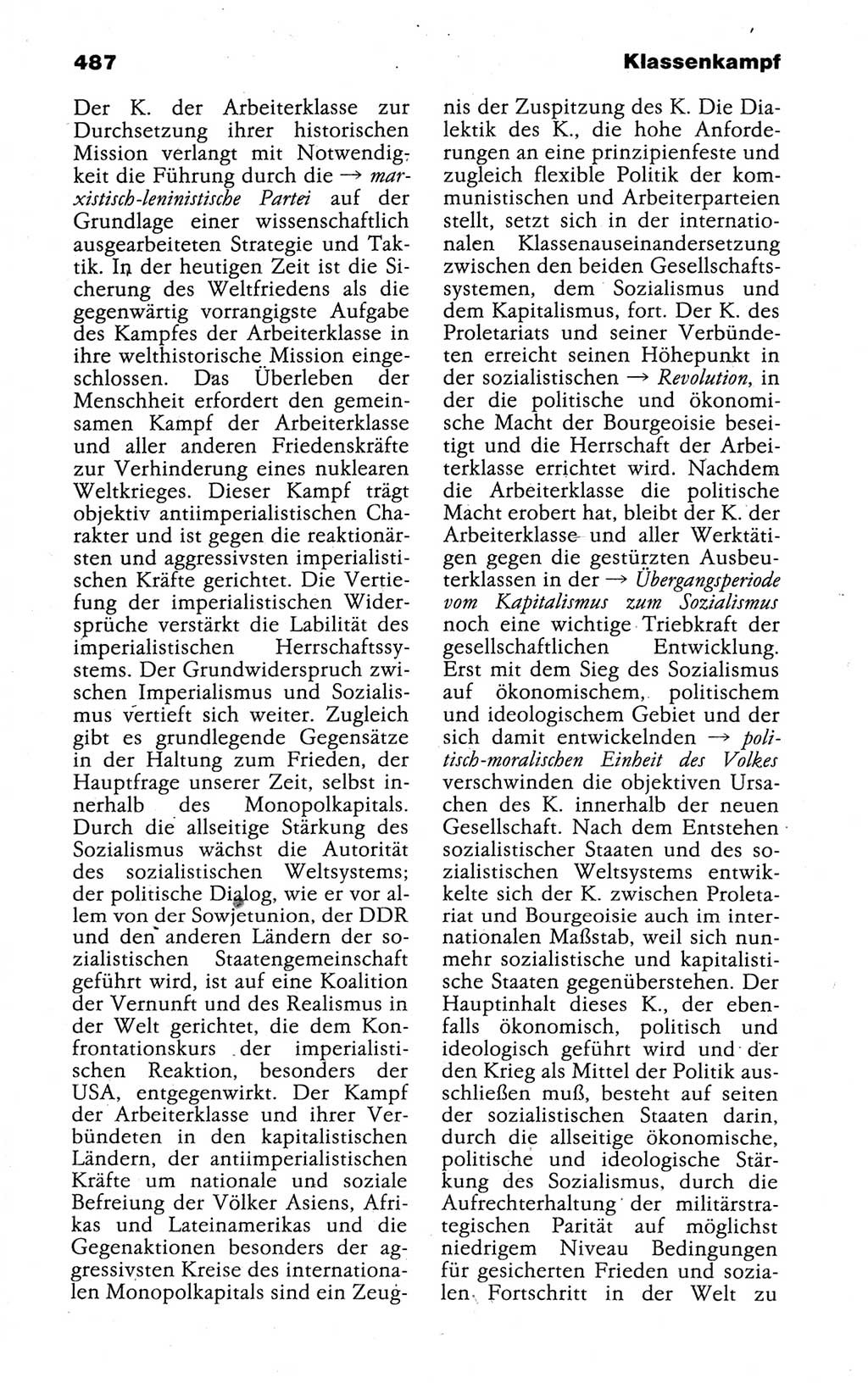 Kleines politisches Wörterbuch [Deutsche Demokratische Republik (DDR)] 1988, Seite 487 (Kl. pol. Wb. DDR 1988, S. 487)