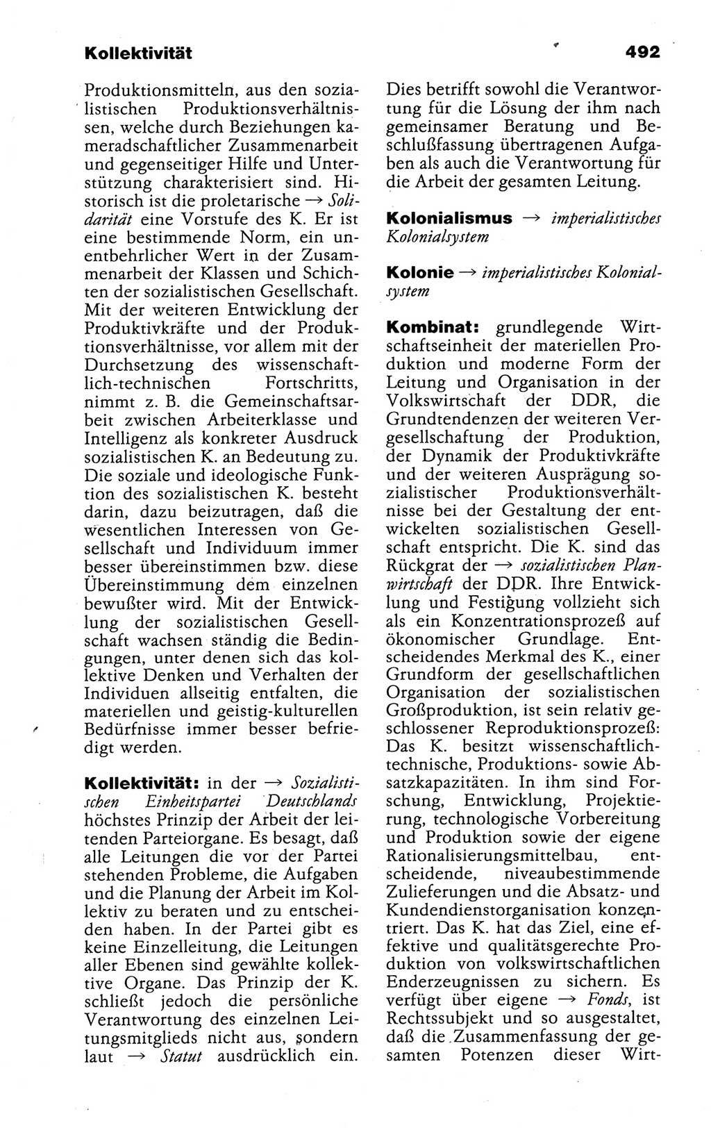 Kleines politisches Wörterbuch [Deutsche Demokratische Republik (DDR)] 1988, Seite 492 (Kl. pol. Wb. DDR 1988, S. 492)