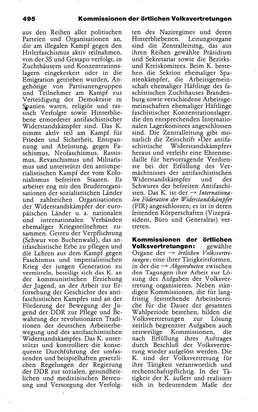 Kleines politisches Wörterbuch [Deutsche Demokratische Republik (DDR)] 1988, Seite 495 (Kl. pol. Wb. DDR 1988, S. 495)