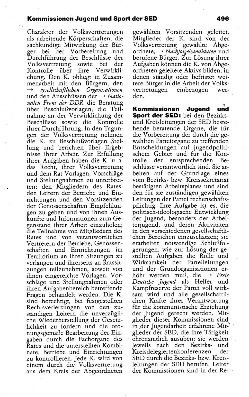 Kleines politisches Wörterbuch [Deutsche Demokratische Republik (DDR)] 1988, Seite 496 (Kl. pol. Wb. DDR 1988, S. 496)