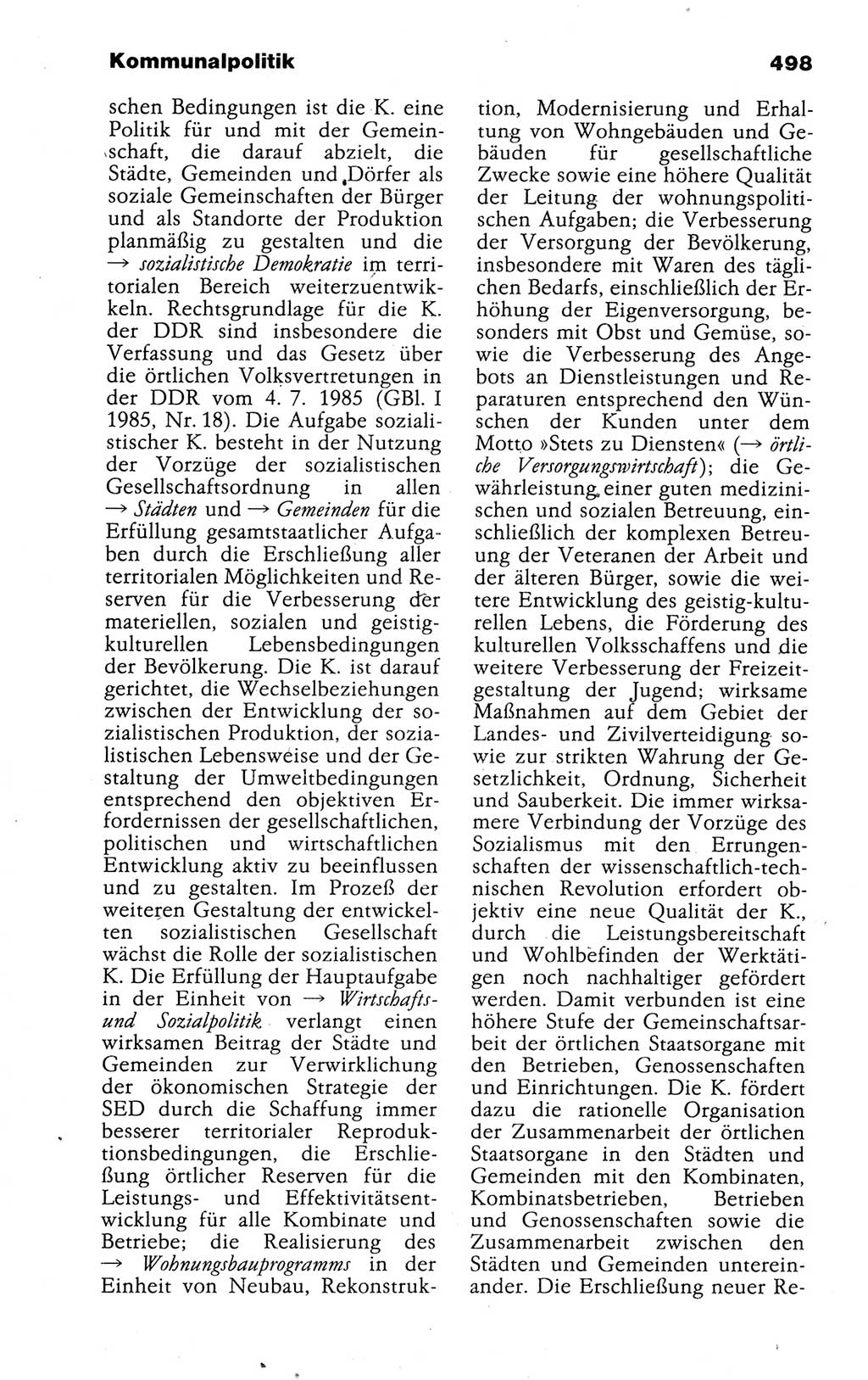 Kleines politisches Wörterbuch [Deutsche Demokratische Republik (DDR)] 1988, Seite 498 (Kl. pol. Wb. DDR 1988, S. 498)