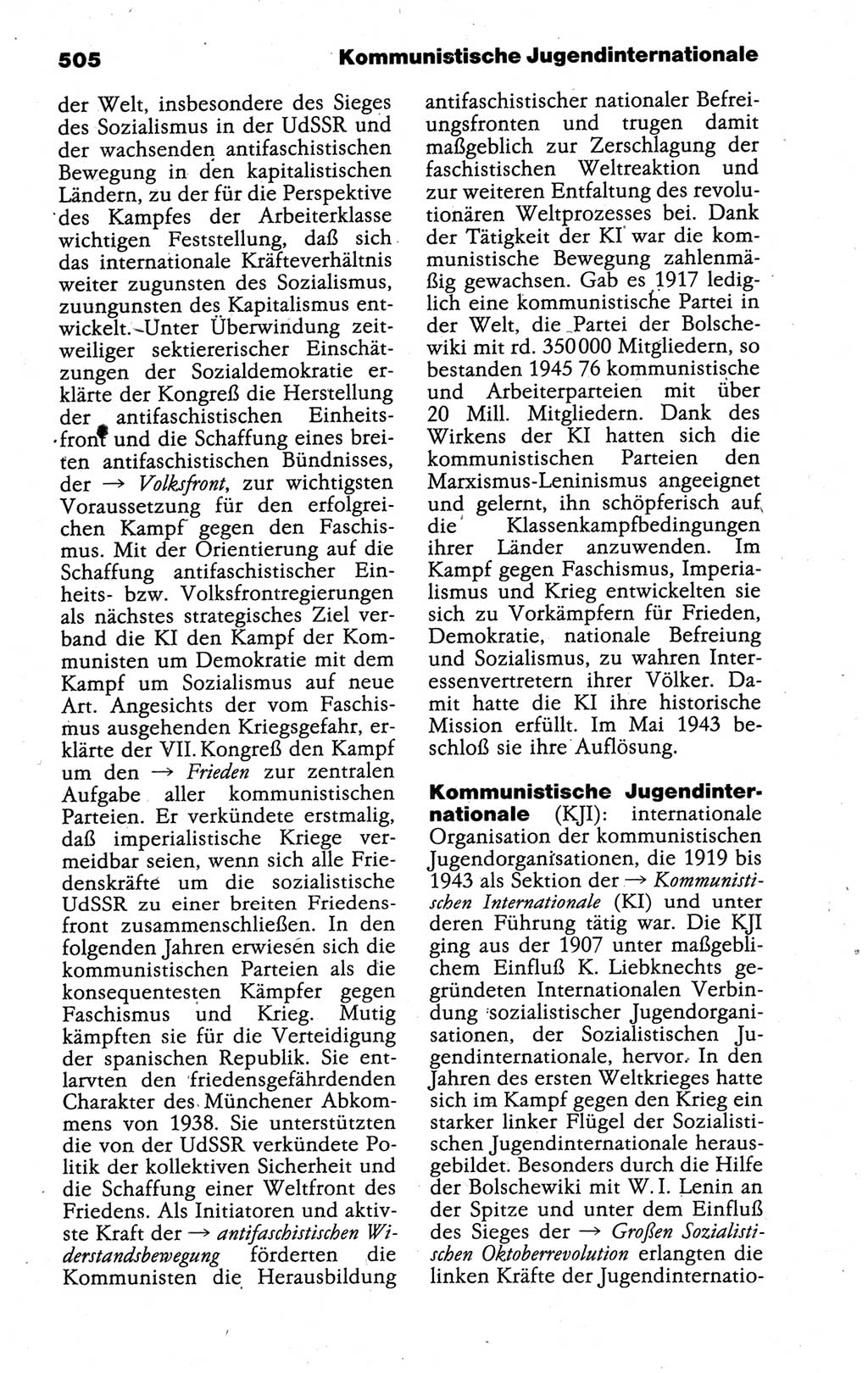 Kleines politisches Wörterbuch [Deutsche Demokratische Republik (DDR)] 1988, Seite 505 (Kl. pol. Wb. DDR 1988, S. 505)