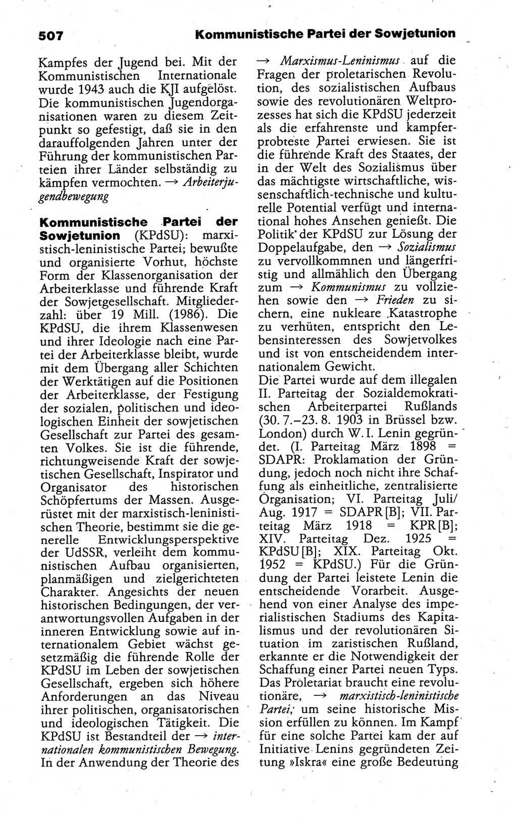 Kleines politisches Wörterbuch [Deutsche Demokratische Republik (DDR)] 1988, Seite 507 (Kl. pol. Wb. DDR 1988, S. 507)