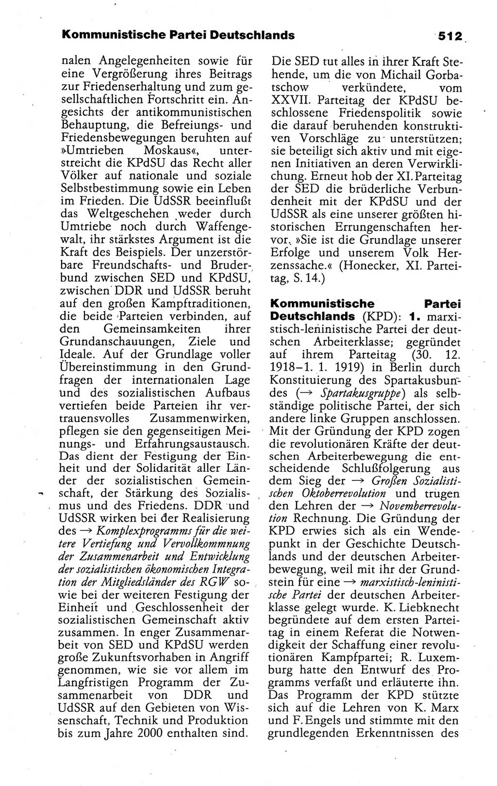 Kleines politisches Wörterbuch [Deutsche Demokratische Republik (DDR)] 1988, Seite 512 (Kl. pol. Wb. DDR 1988, S. 512)