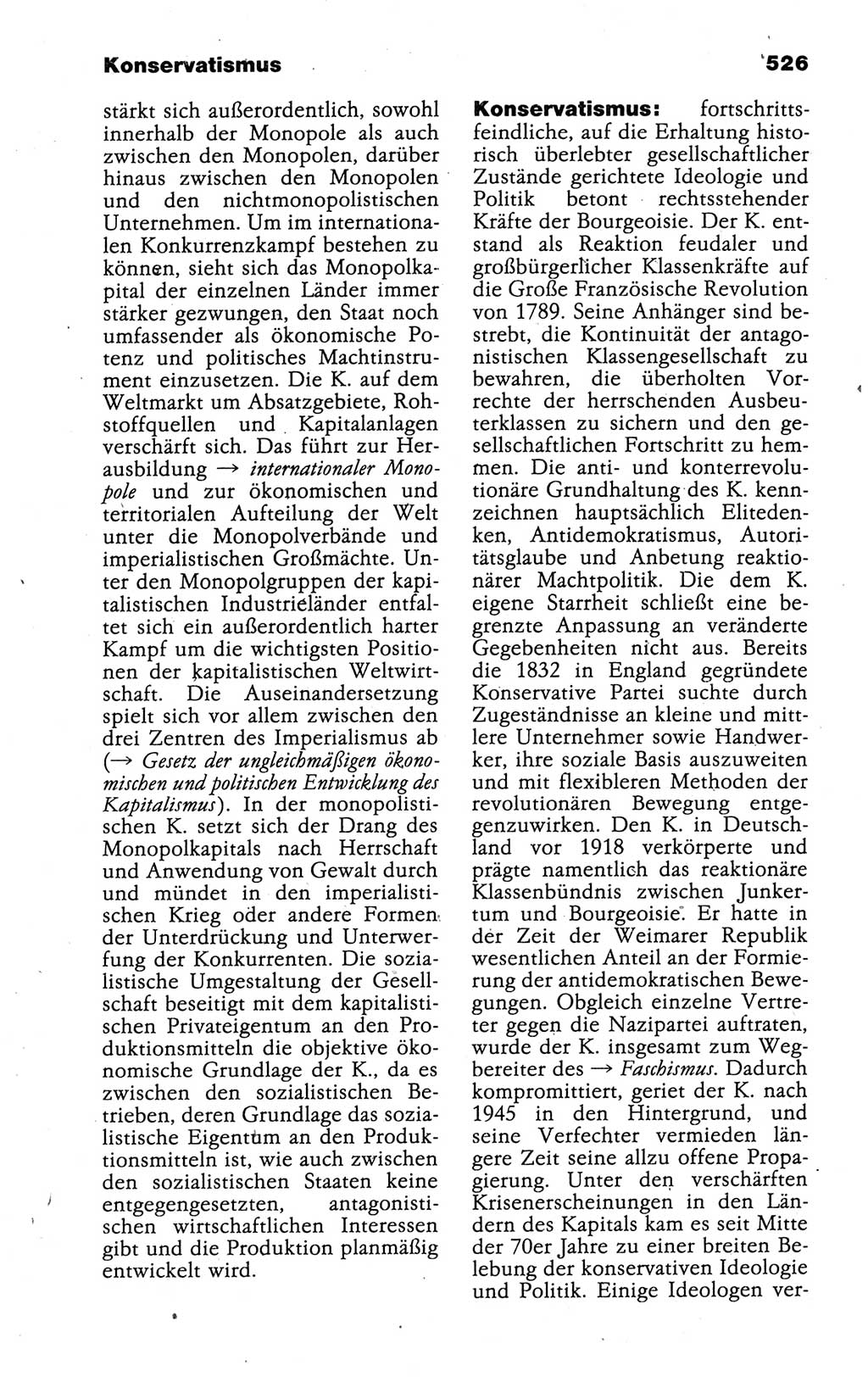 Kleines politisches Wörterbuch [Deutsche Demokratische Republik (DDR)] 1988, Seite 526 (Kl. pol. Wb. DDR 1988, S. 526)