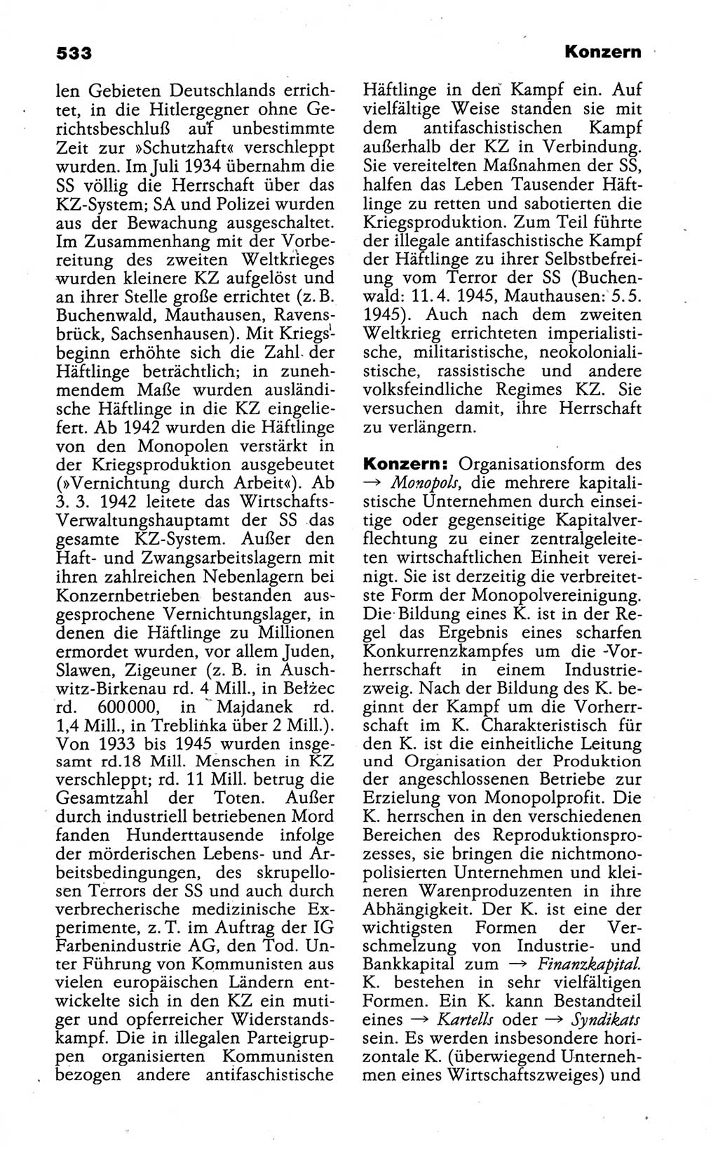 Kleines politisches Wörterbuch [Deutsche Demokratische Republik (DDR)] 1988, Seite 533 (Kl. pol. Wb. DDR 1988, S. 533)