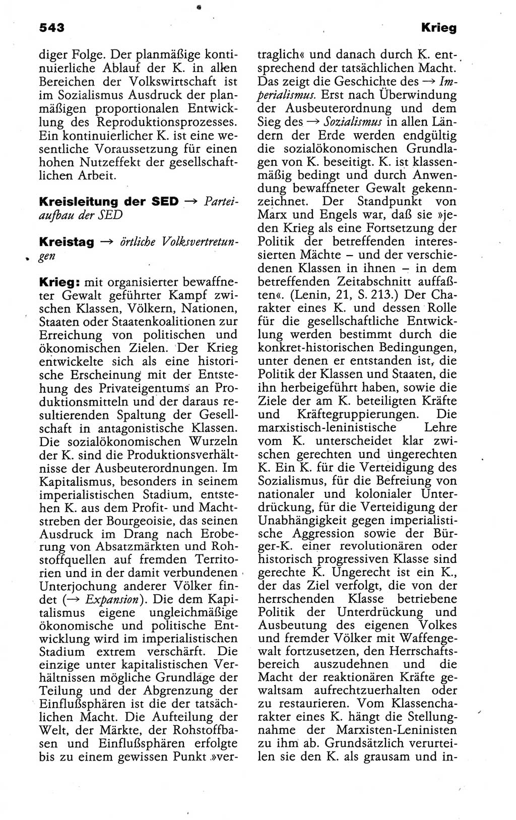 Kleines politisches Wörterbuch [Deutsche Demokratische Republik (DDR)] 1988, Seite 543 (Kl. pol. Wb. DDR 1988, S. 543)