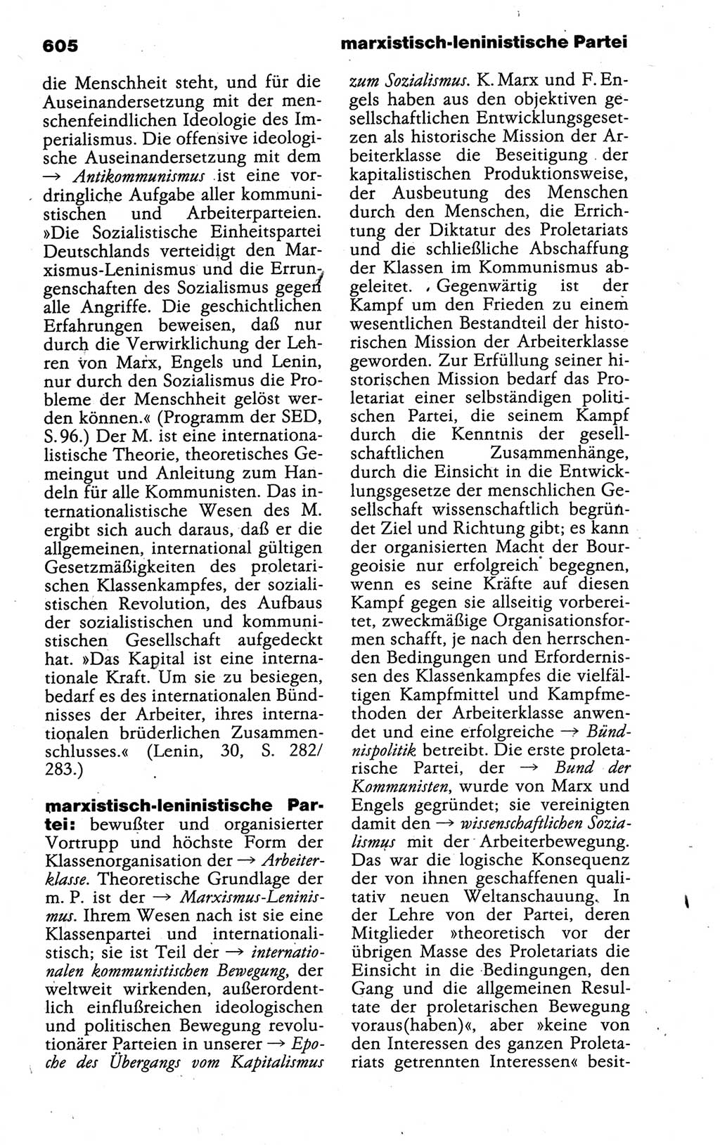 Kleines politisches Wörterbuch [Deutsche Demokratische Republik (DDR)] 1988, Seite 605 (Kl. pol. Wb. DDR 1988, S. 605)