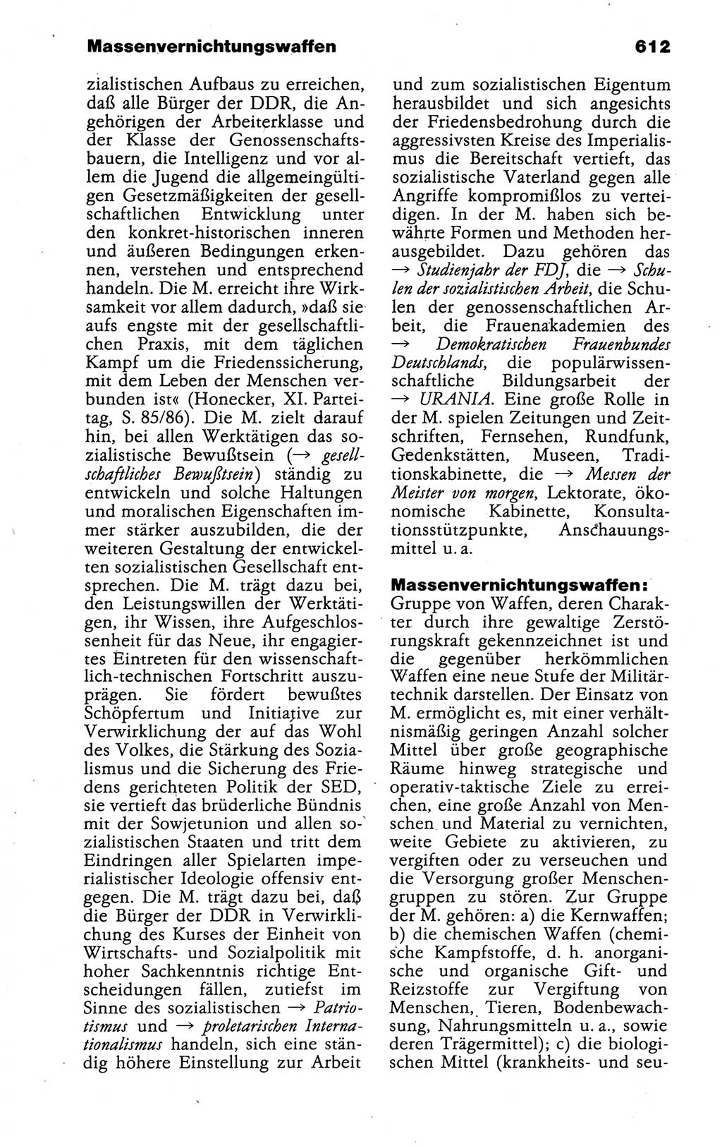 Kleines politisches Wörterbuch [Deutsche Demokratische Republik (DDR)] 1988, Seite 612 (Kl. pol. Wb. DDR 1988, S. 612)