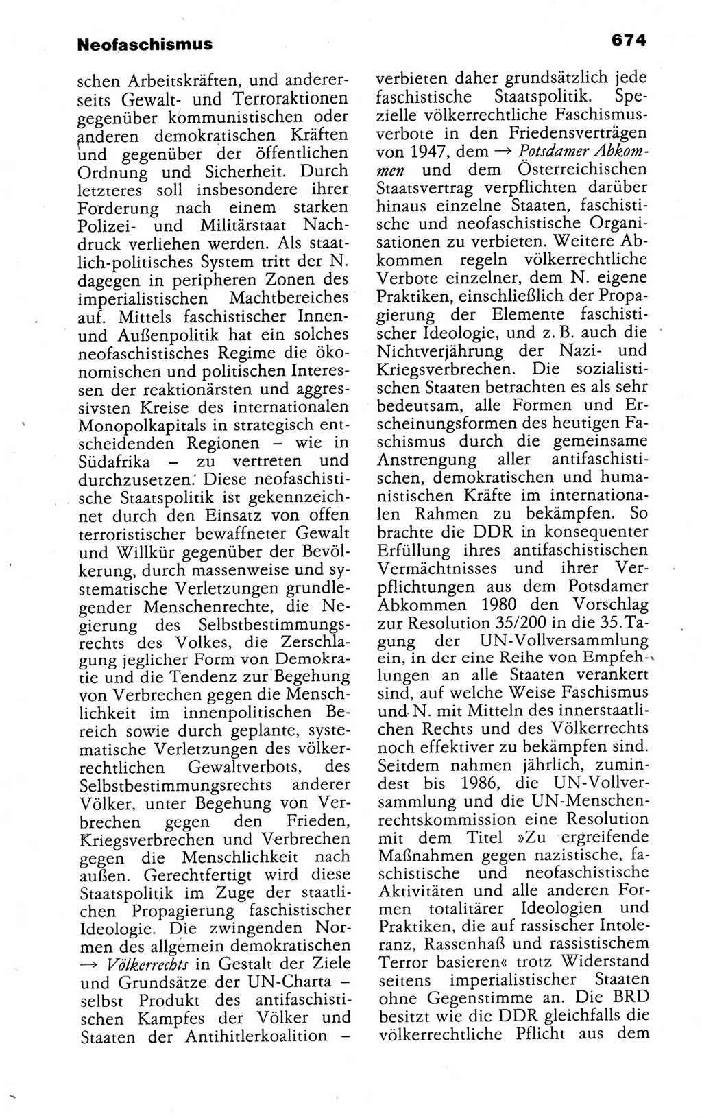 Kleines politisches Wörterbuch [Deutsche Demokratische Republik (DDR)] 1988, Seite 674 (Kl. pol. Wb. DDR 1988, S. 674)