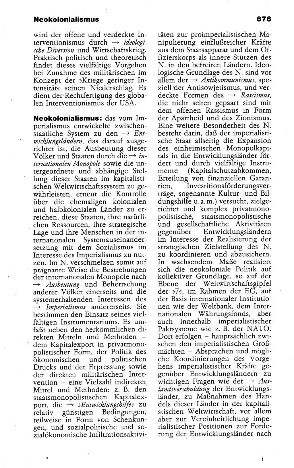 Kleines politisches Wörterbuch [Deutsche Demokratische Republik (DDR)] 1988, Seite 676 (Kl. pol. Wb. DDR 1988, S. 676)