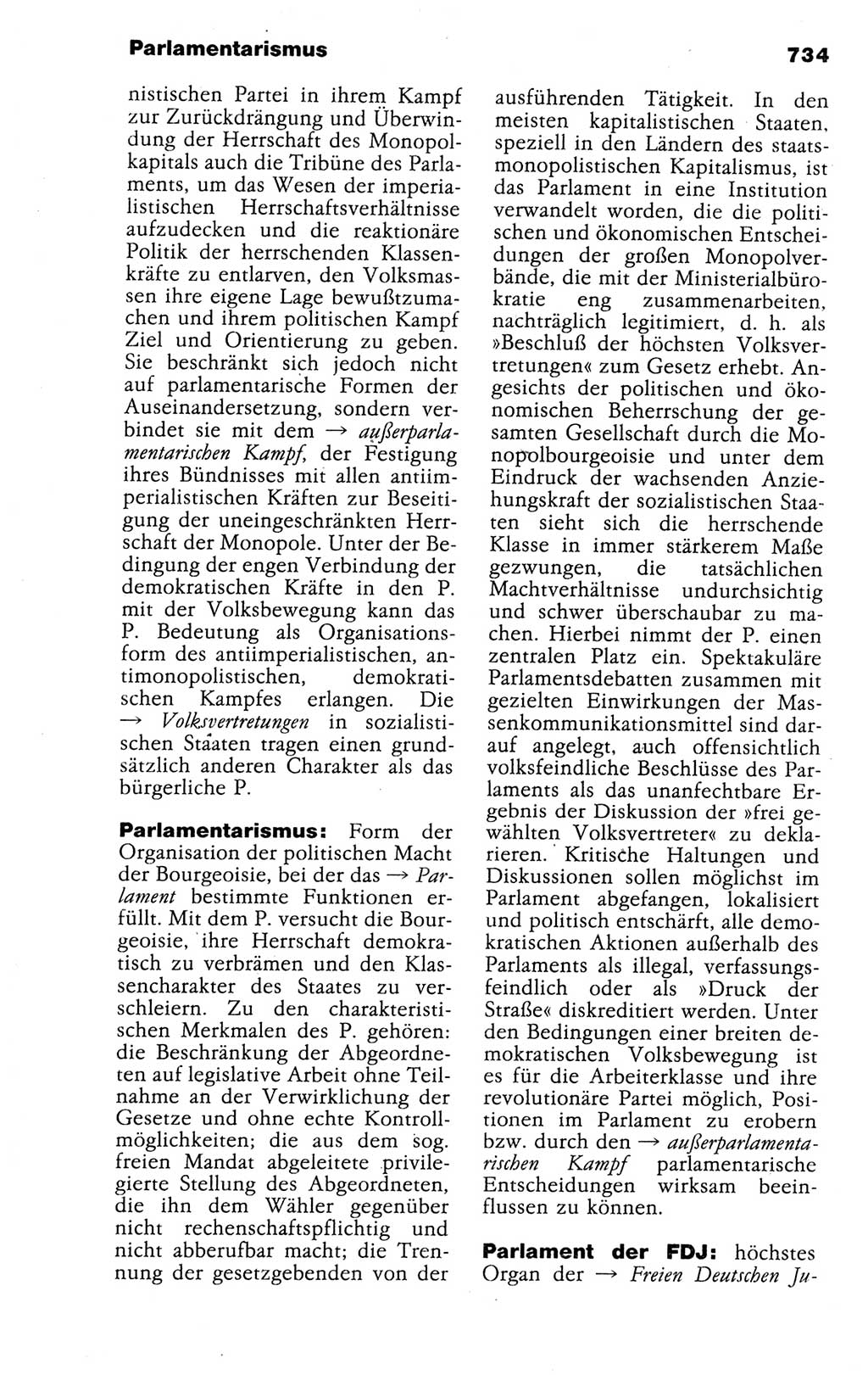 Kleines politisches Wörterbuch [Deutsche Demokratische Republik (DDR)] 1988, Seite 734 (Kl. pol. Wb. DDR 1988, S. 734)