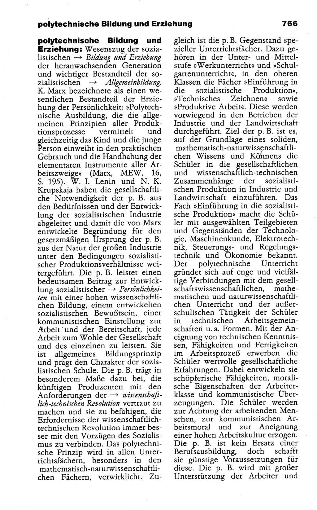 Kleines politisches Wörterbuch [Deutsche Demokratische Republik (DDR)] 1988, Seite 766 (Kl. pol. Wb. DDR 1988, S. 766)